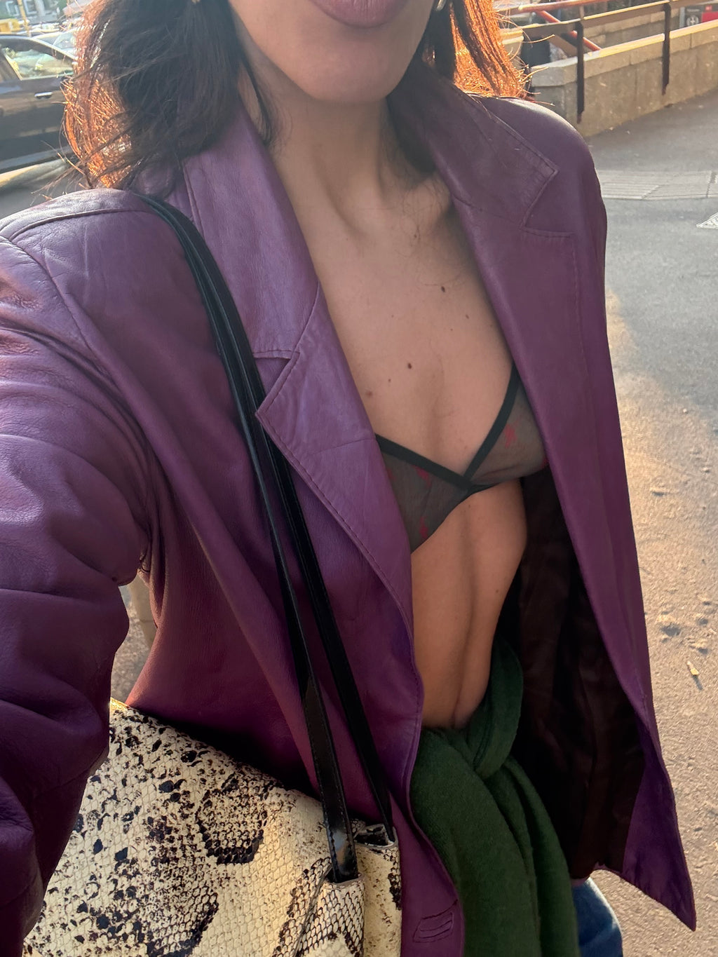 Leather lilac jacket