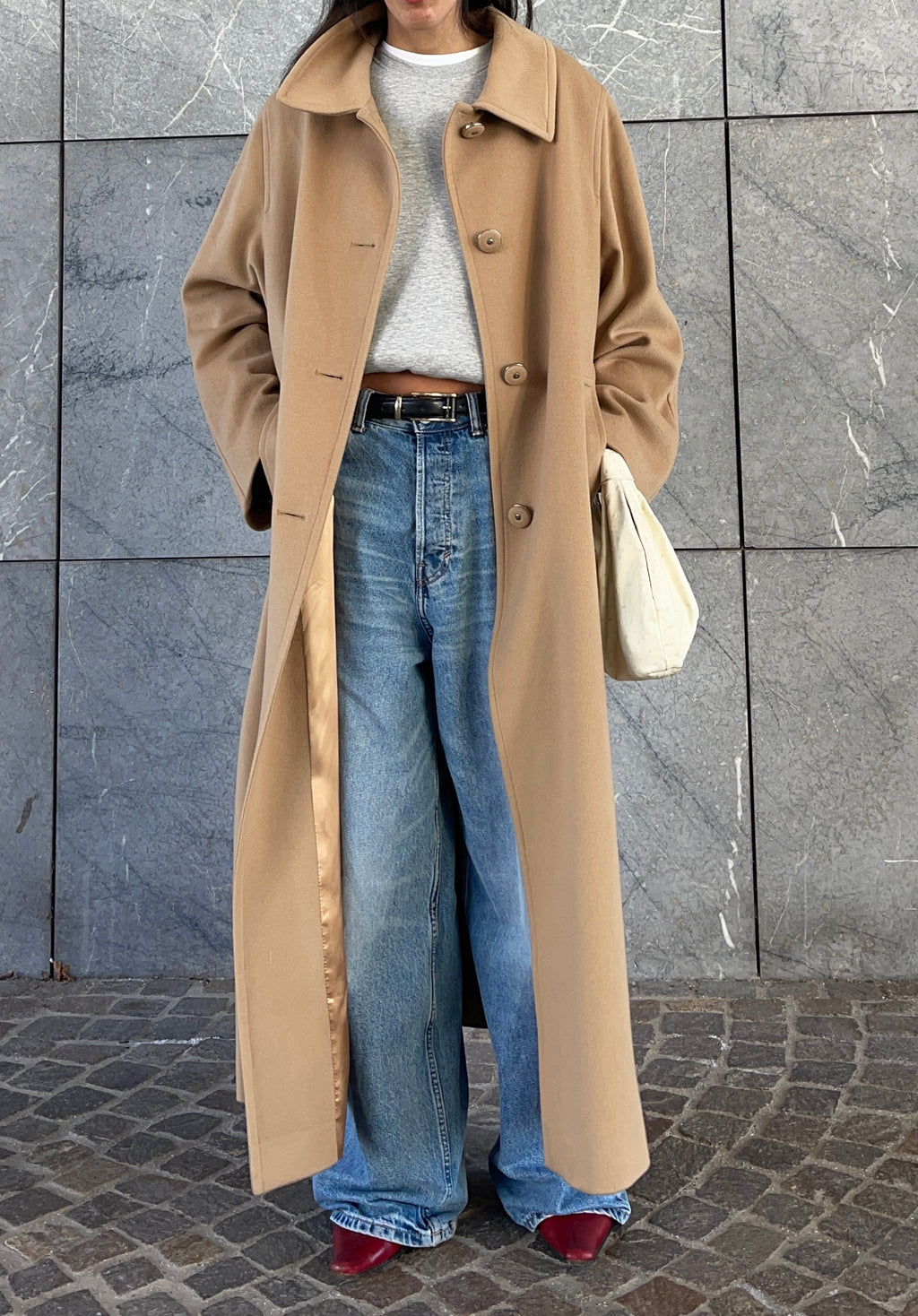 Long camel coat