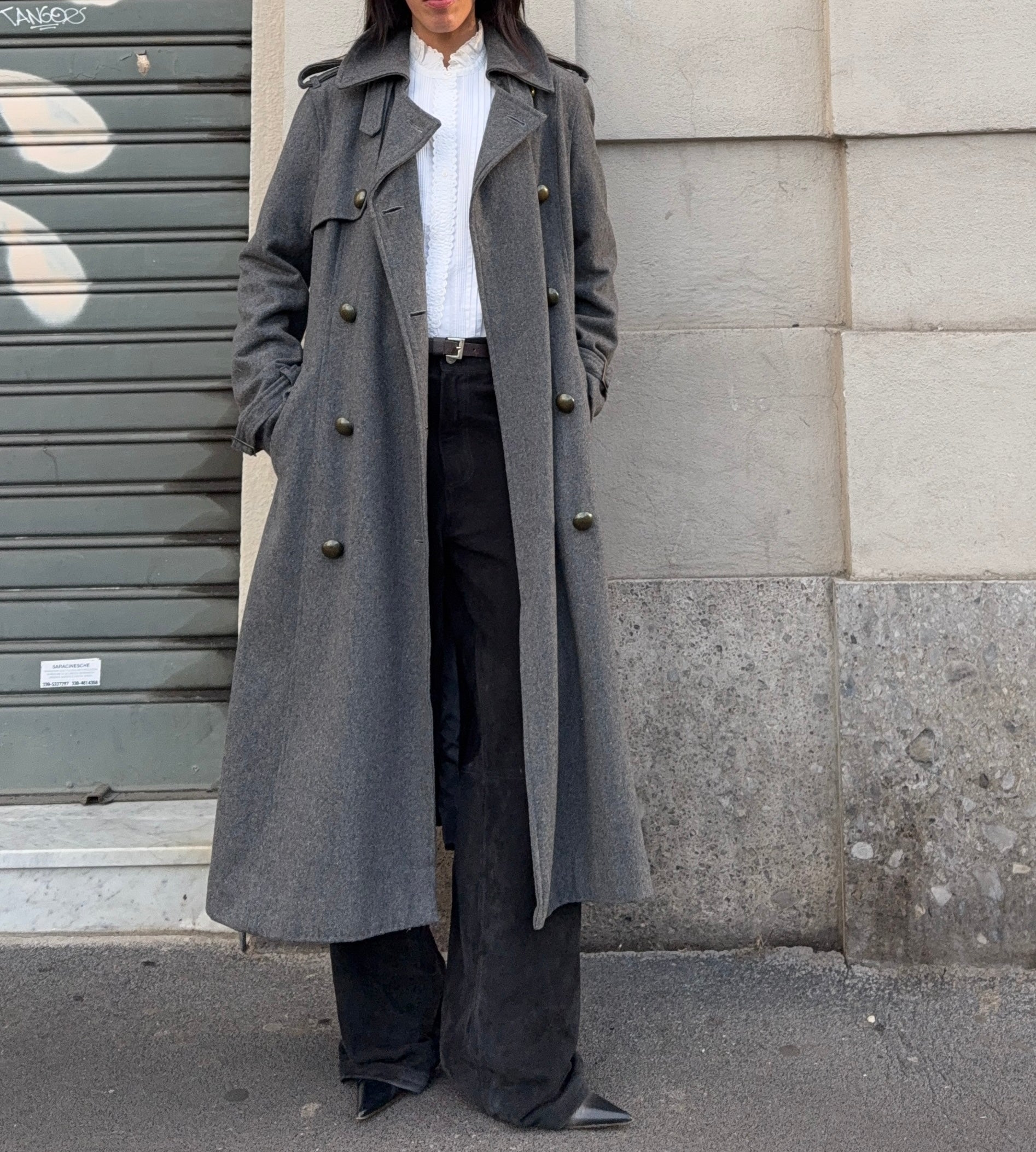 Light wool trench coat