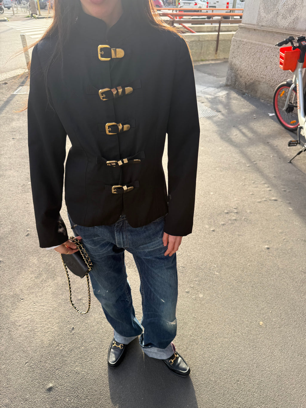 100% light wool buckle jacket