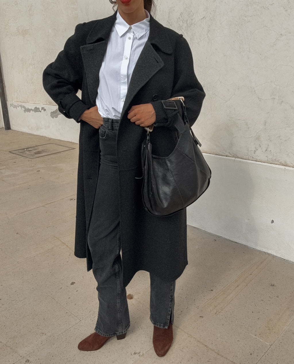 wool cashmere grey coat
