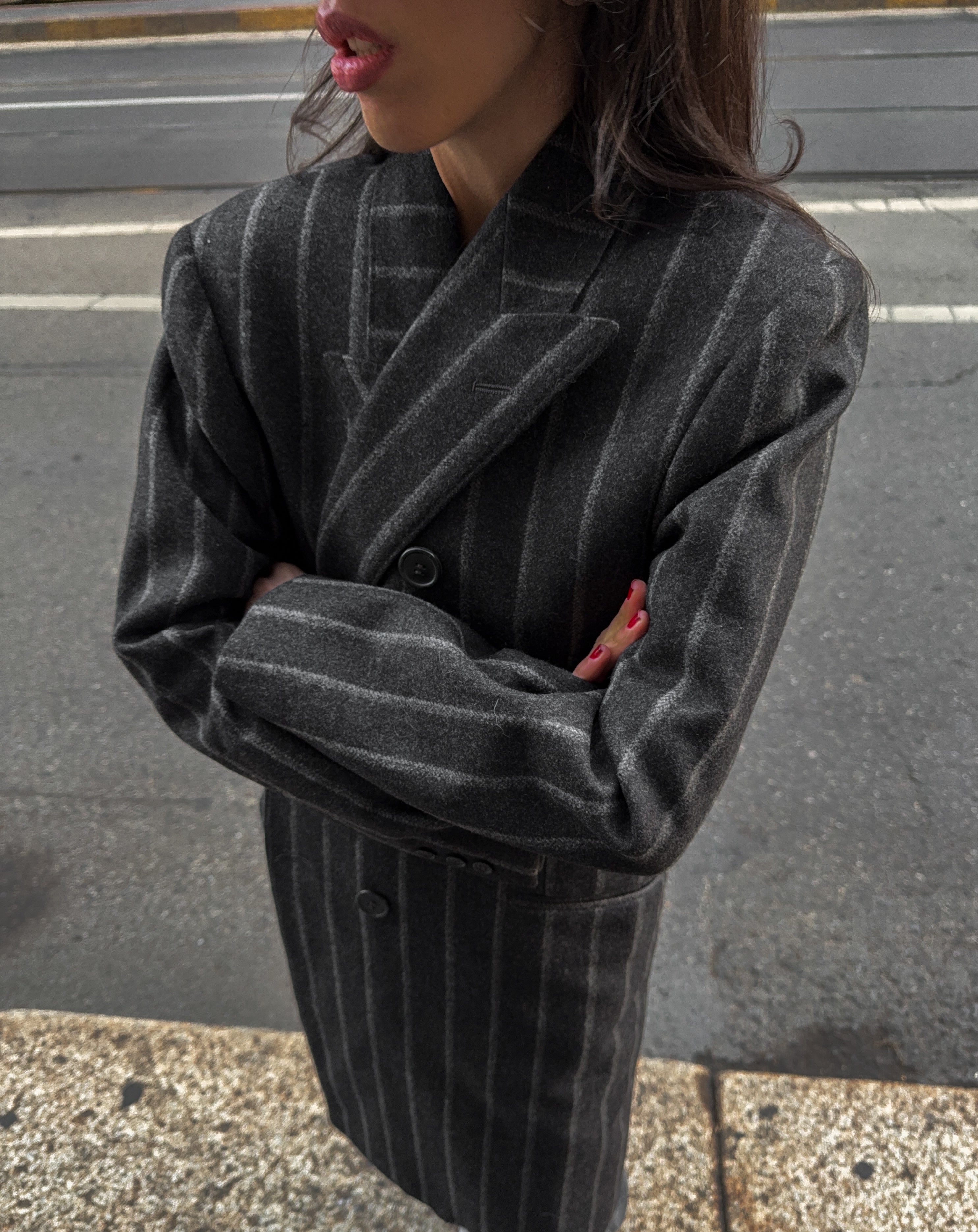 Gessato man coat