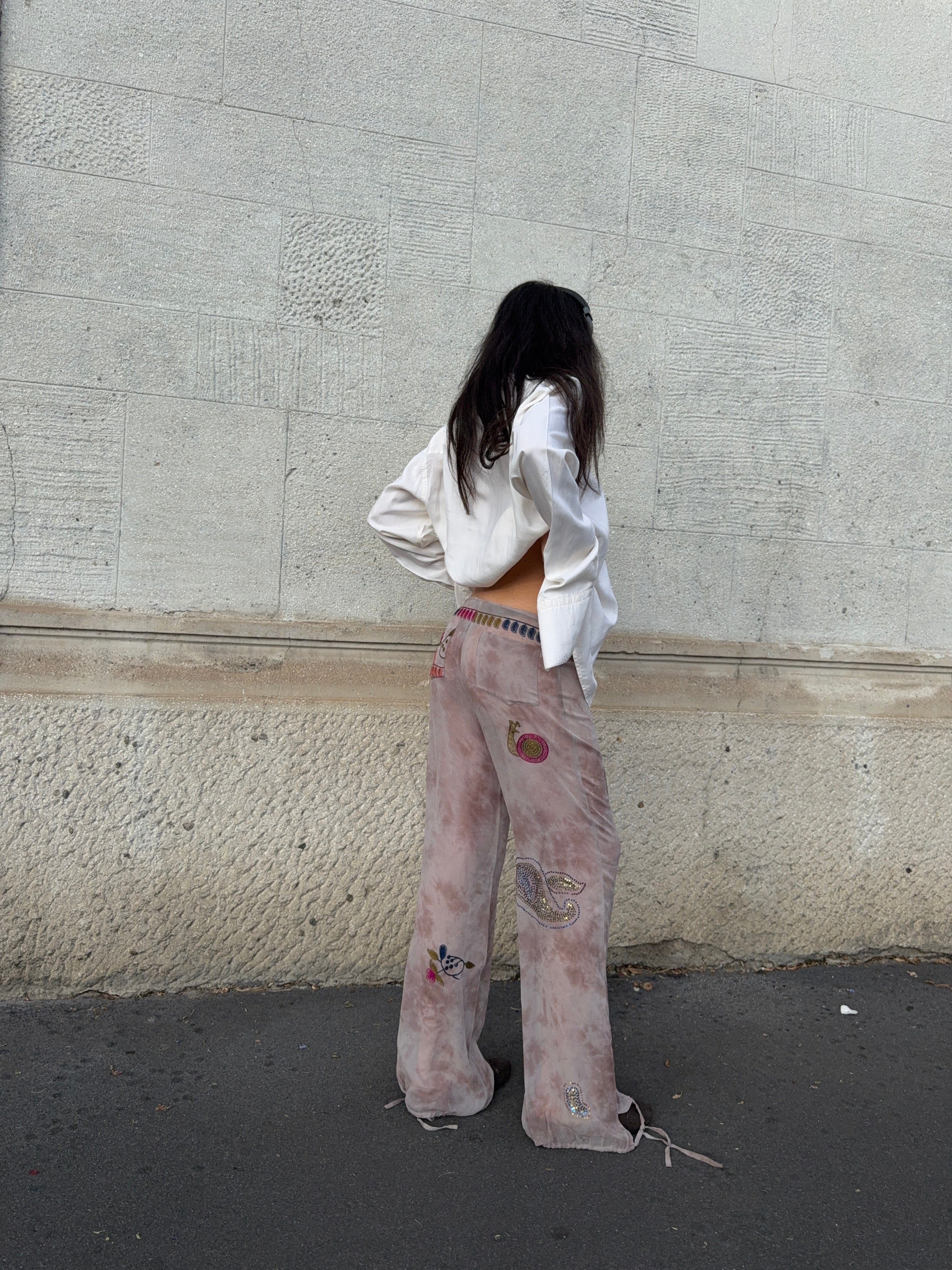 100 silk trousers
