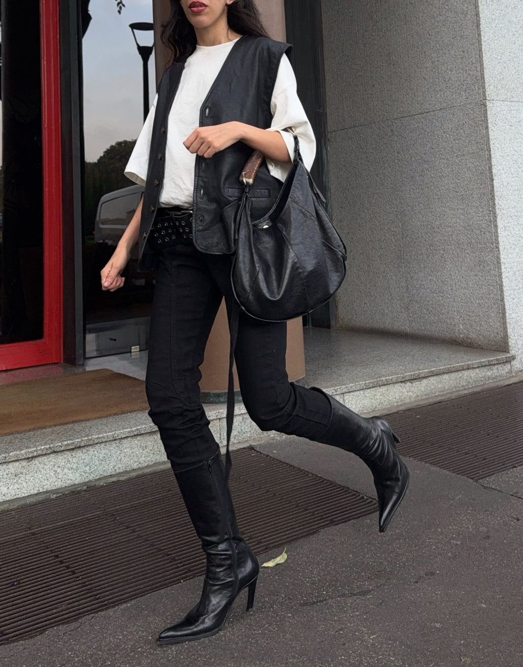Real leather vest