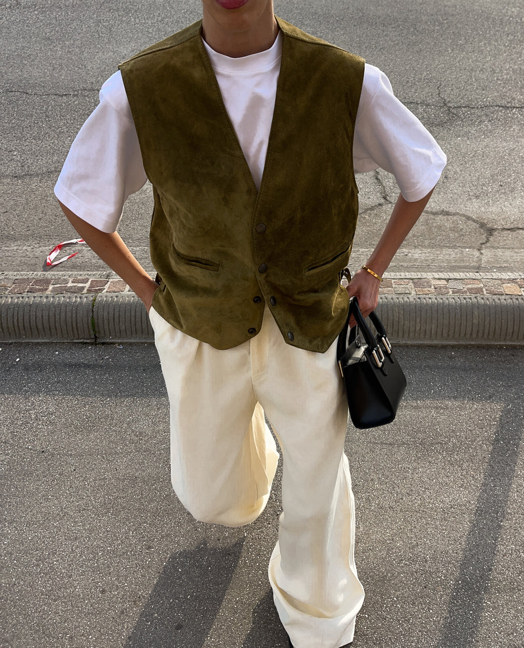 Suede gilet