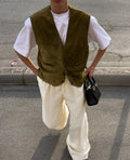 Suede gilet