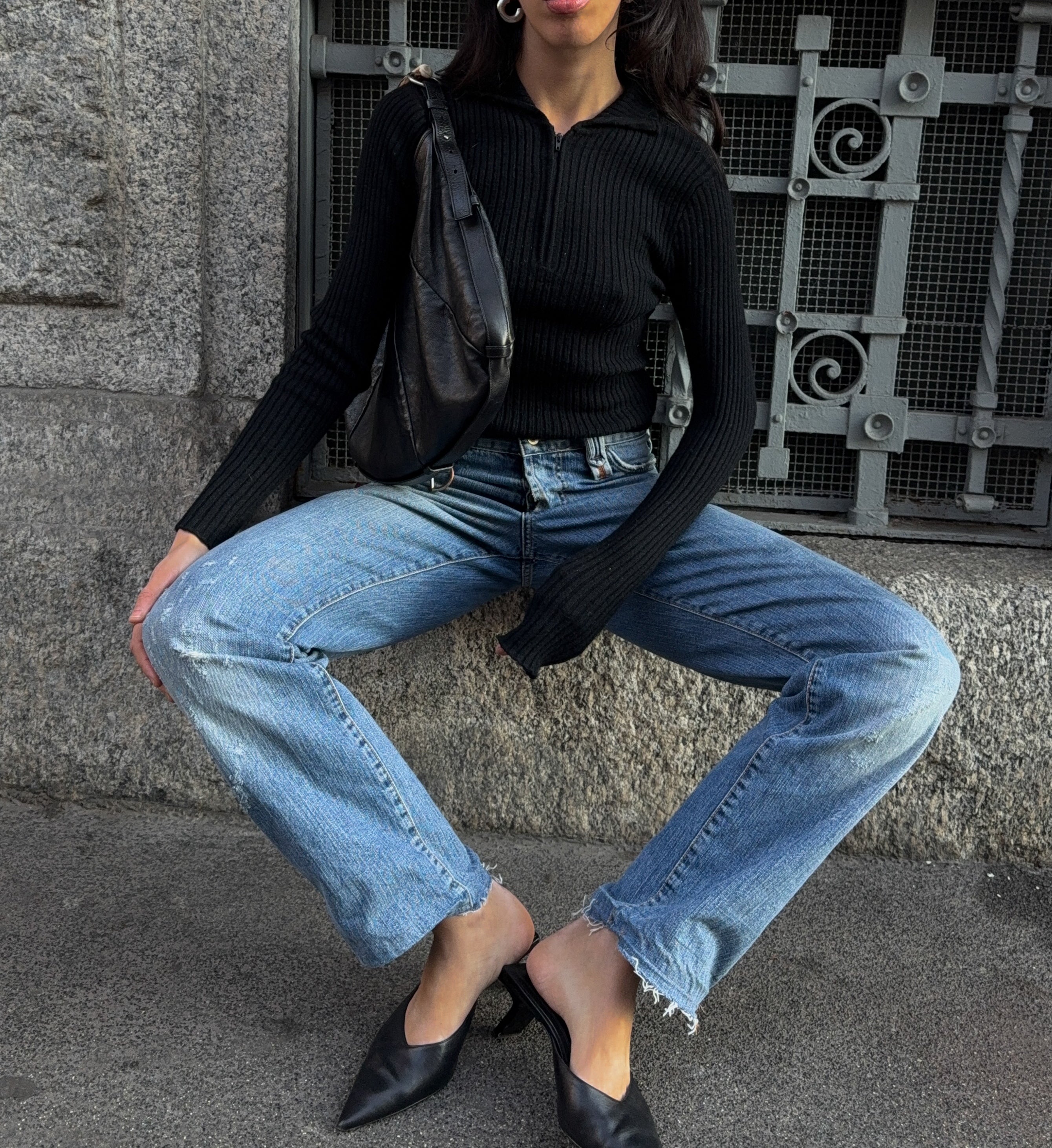 100 wool zip jumper