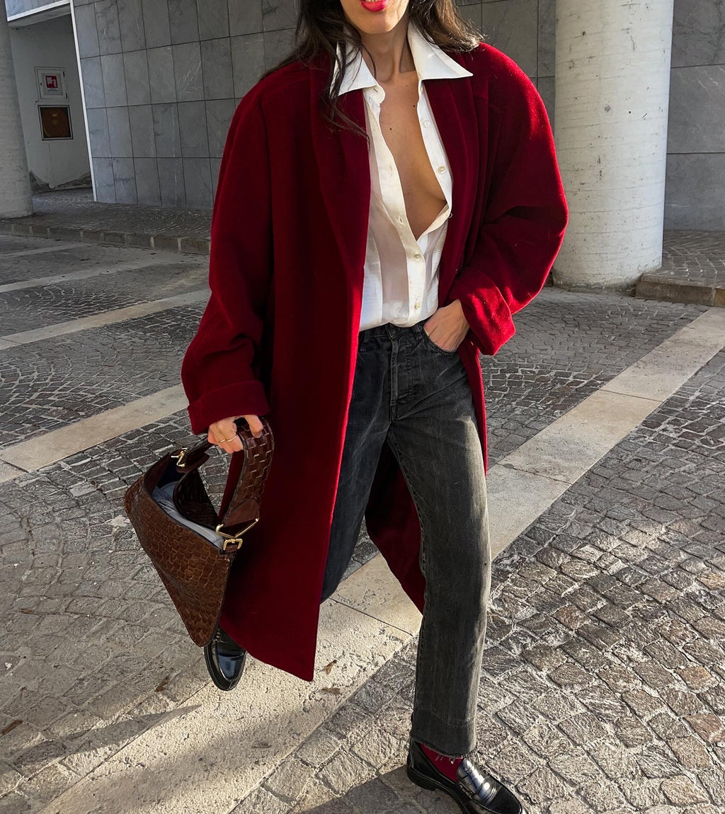 Burgundy coat