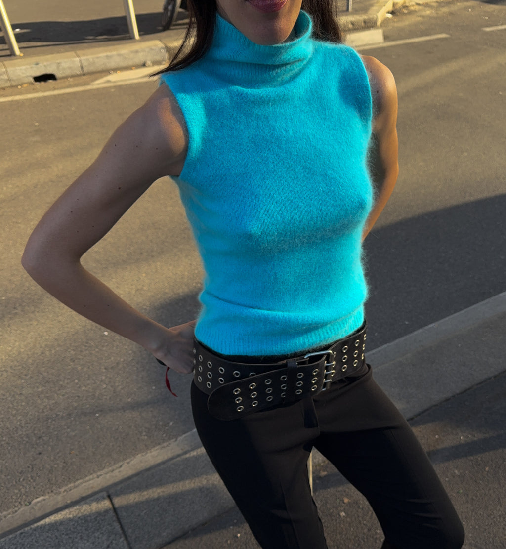 Angora Sky blue top