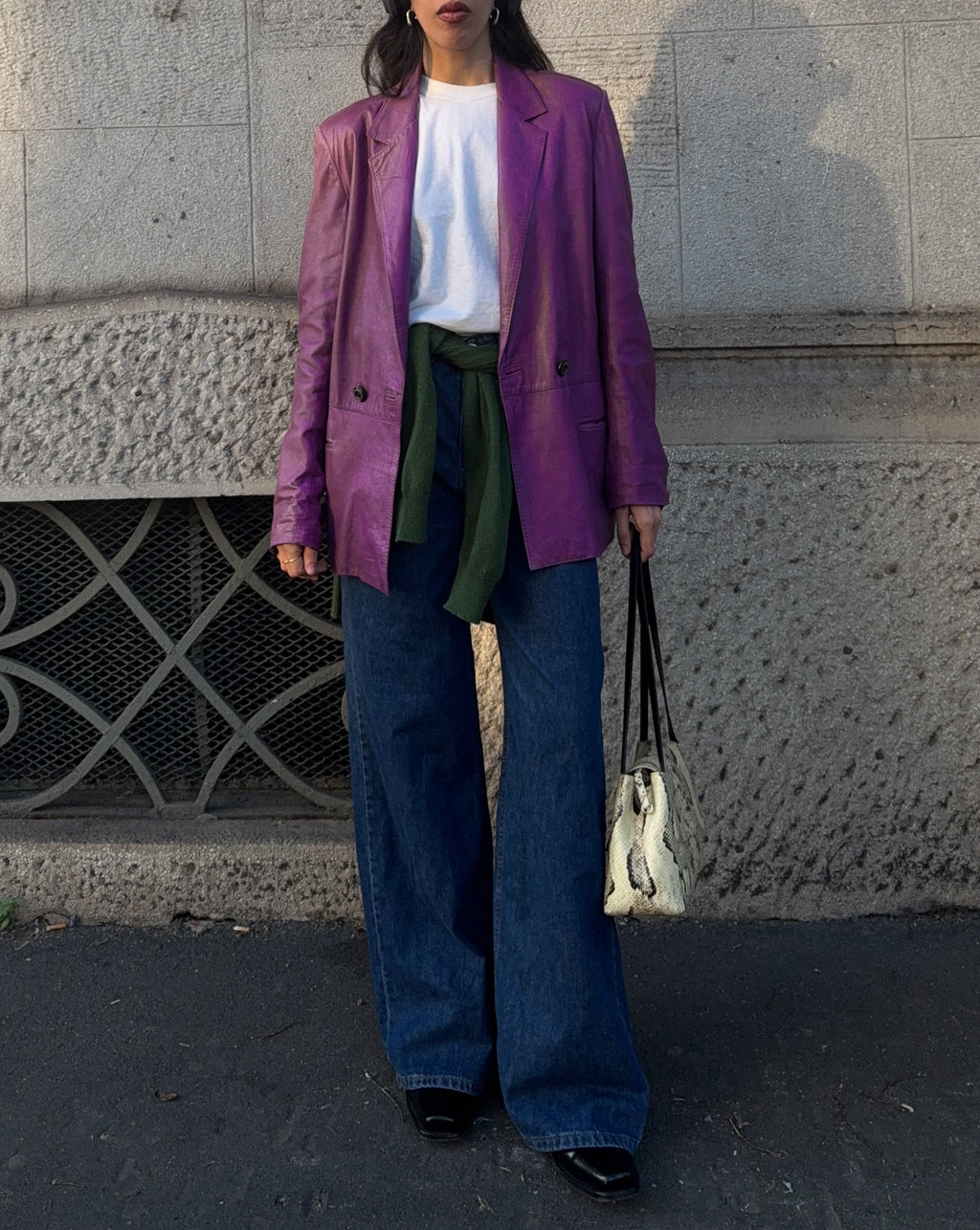 Leather lilac jacket
