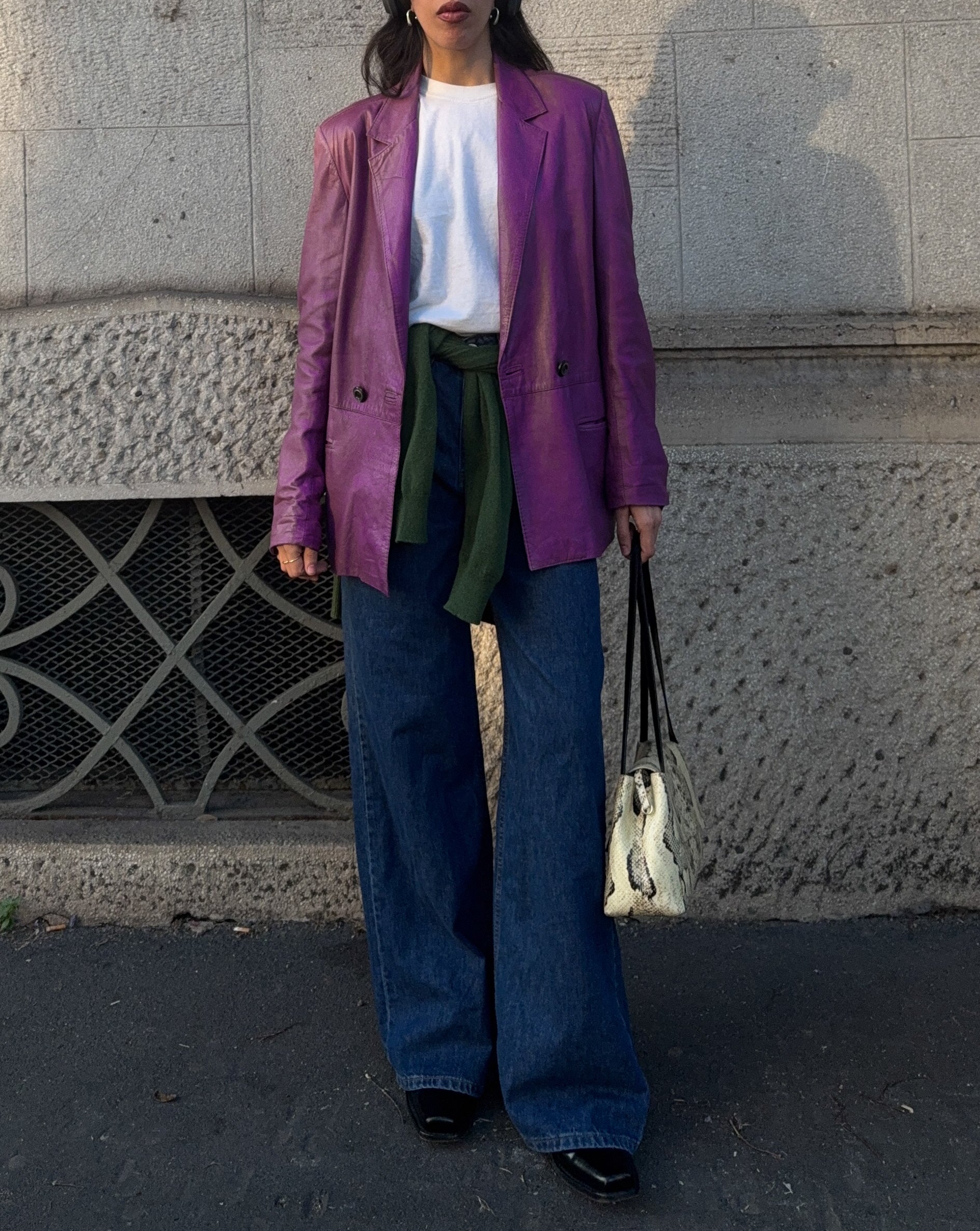 Leather lilac jacket