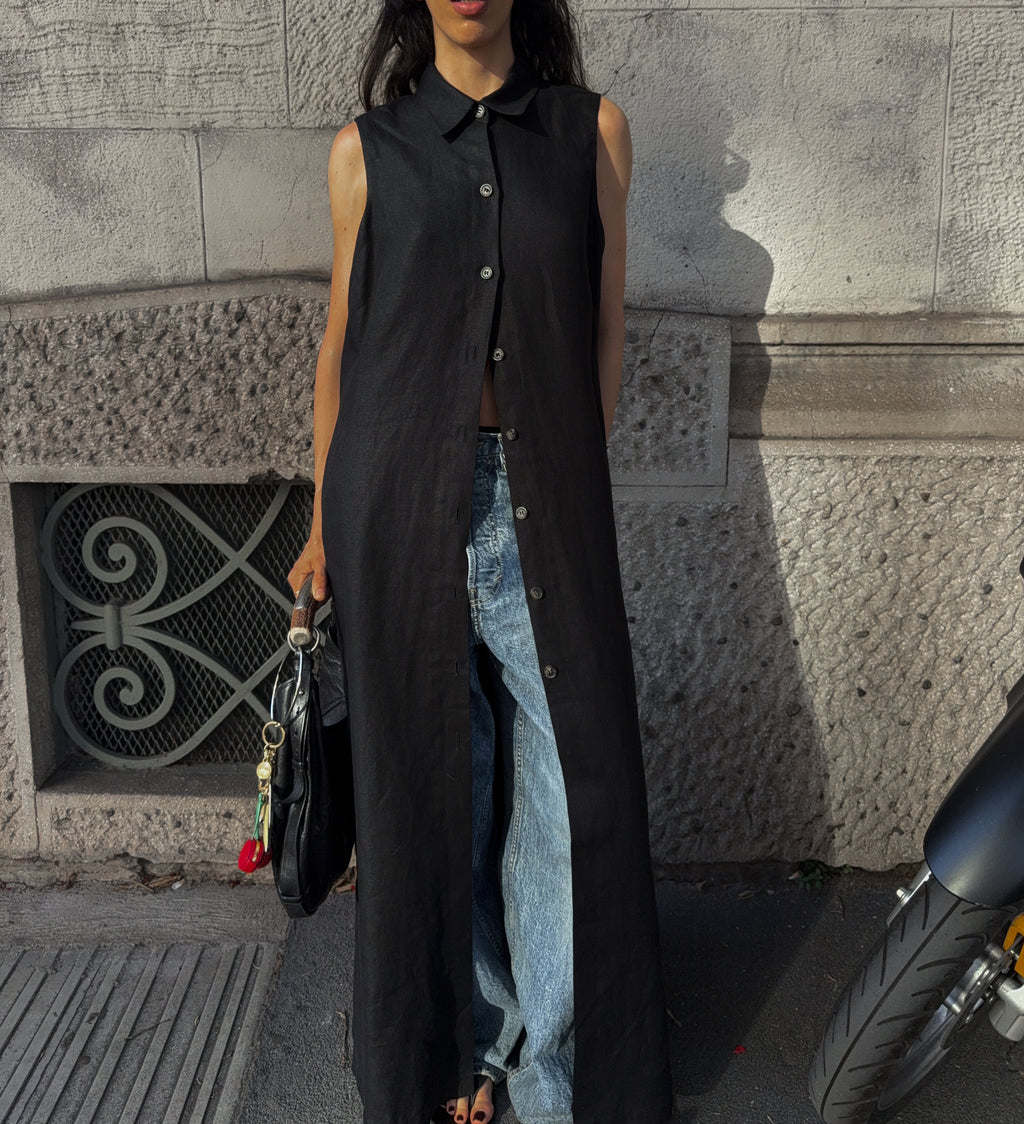 100 linen maxi dress / shirt