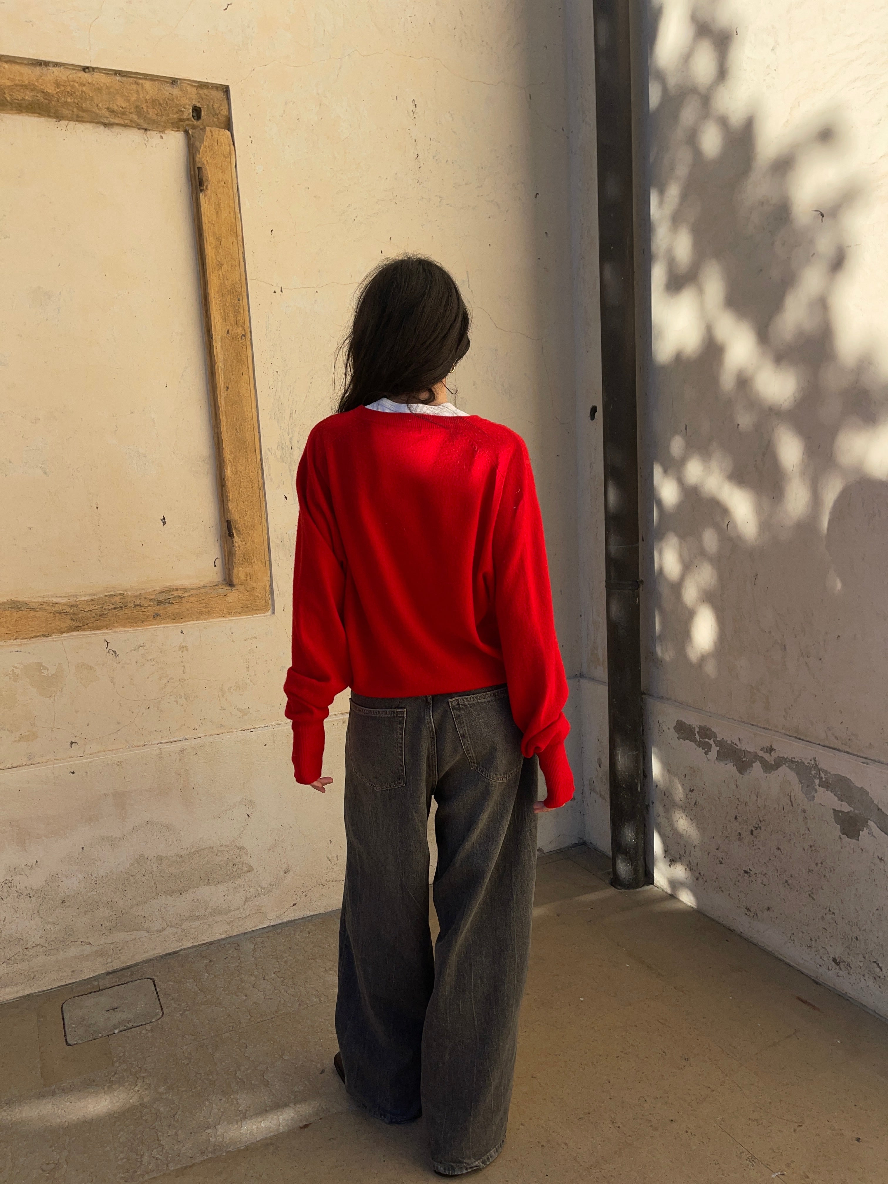 Red wool jumper