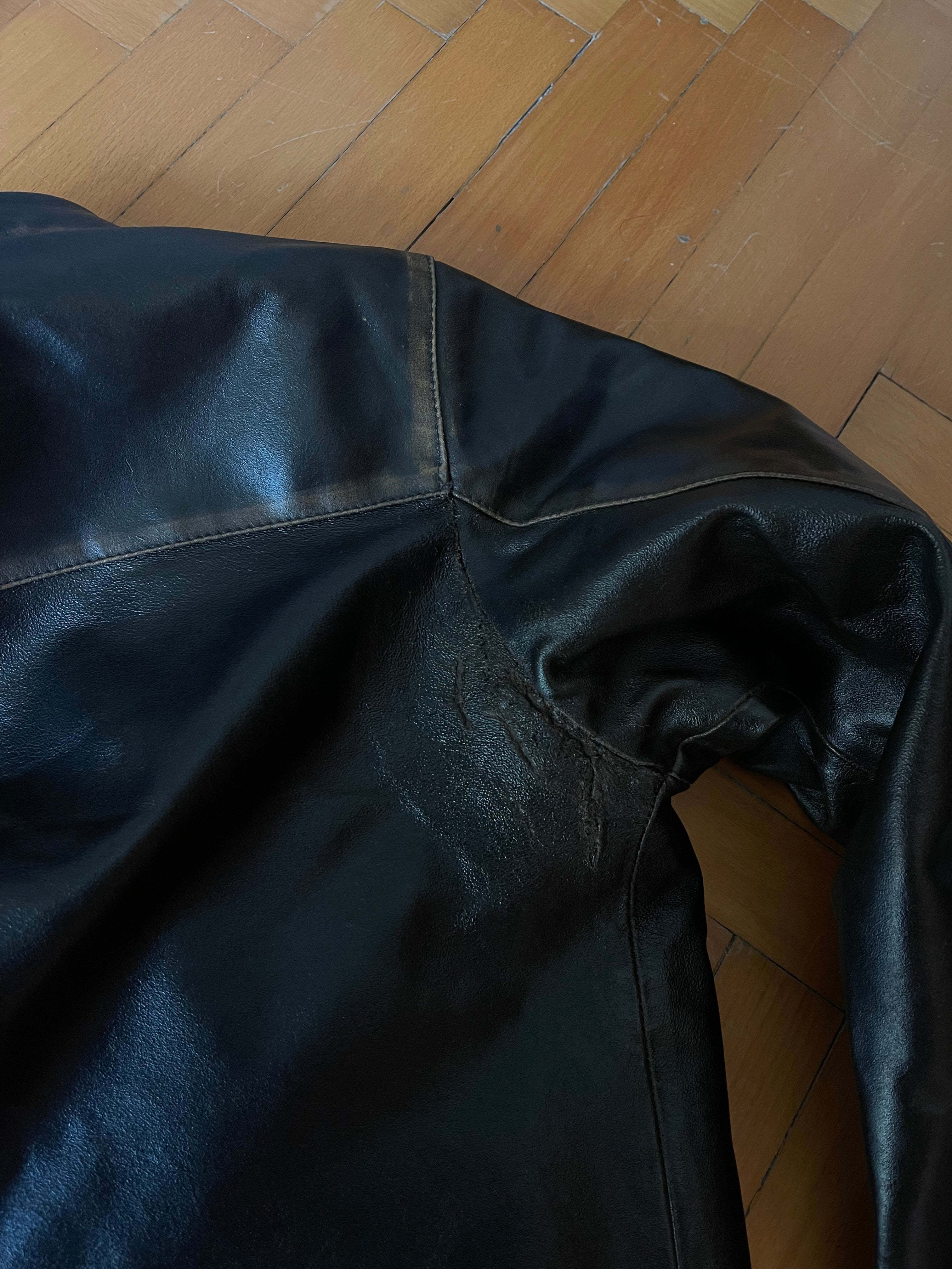 Coated leather jacket*