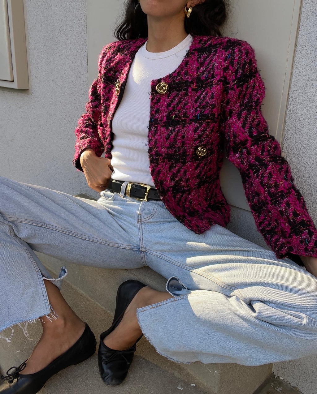 tweed fuchsia jacket
