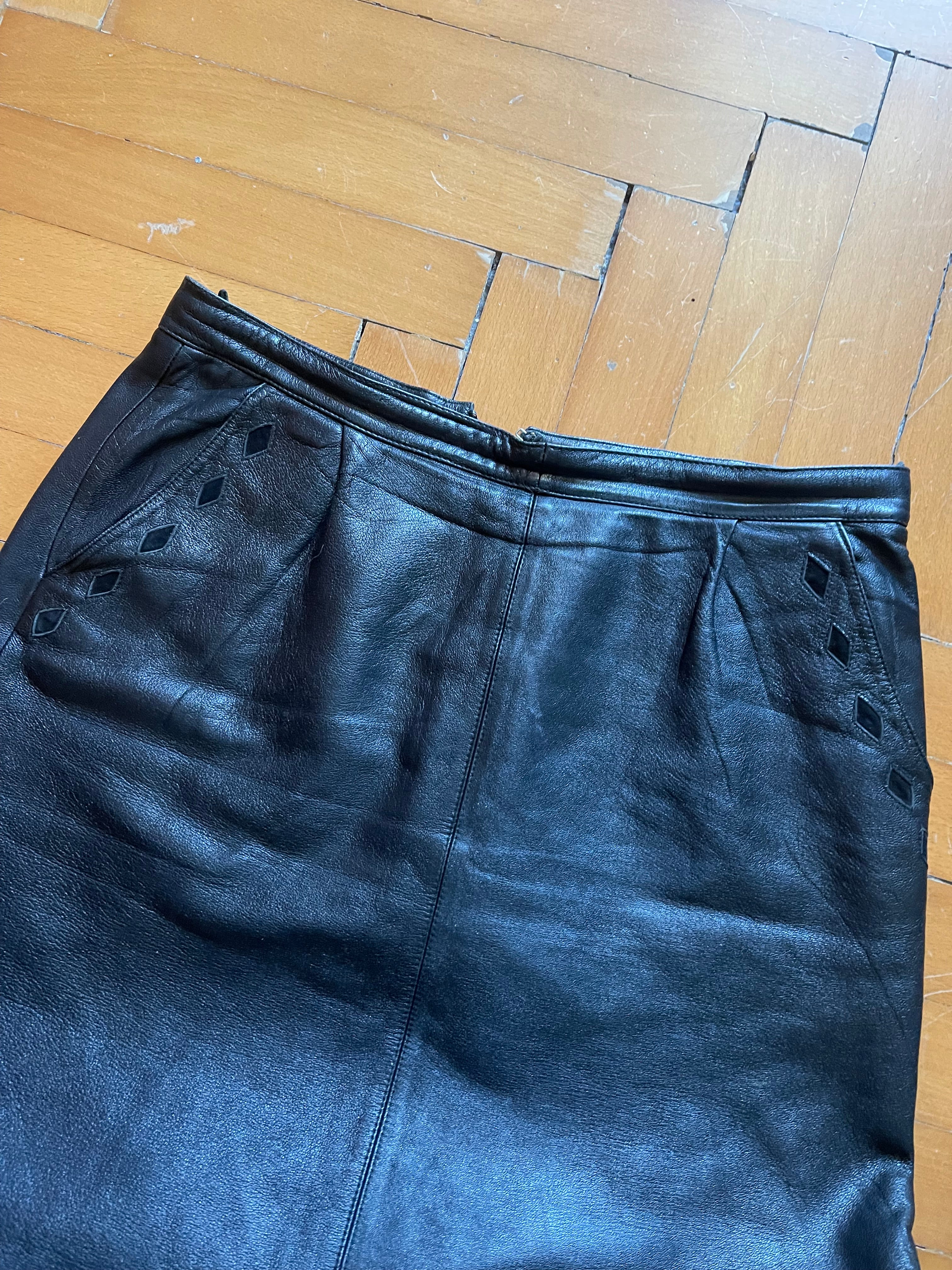 Black leather skirt