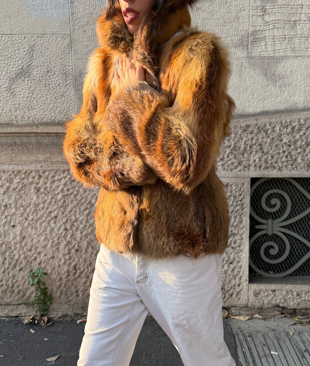 Fox fur vintage jacket
