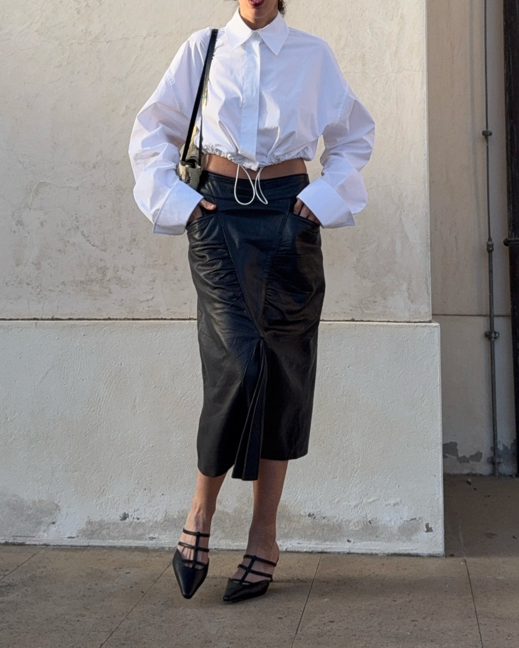 100%Leather nappa skirt