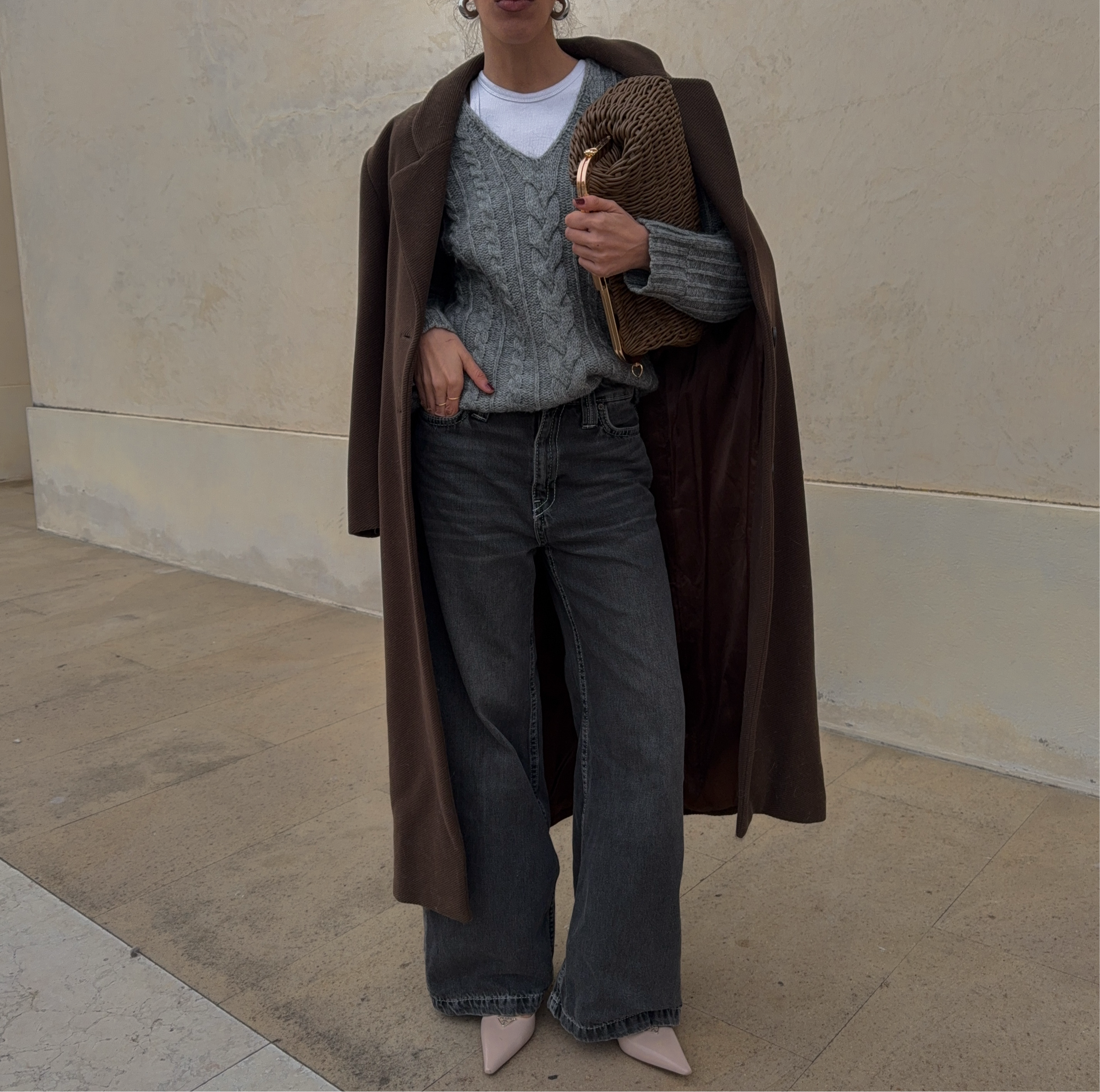 brown long coat