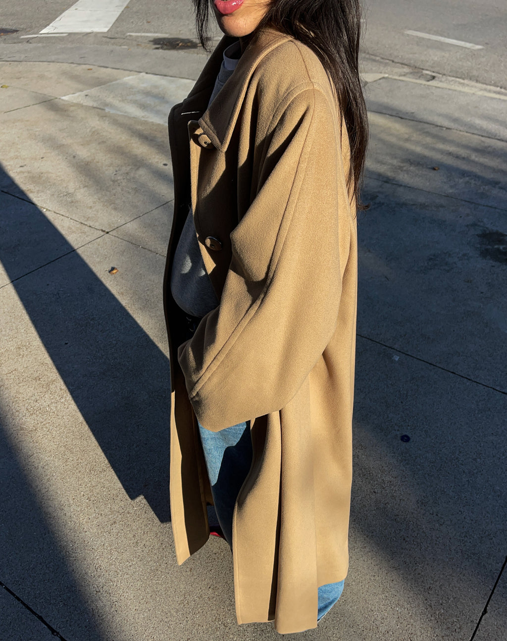 Long camel coat