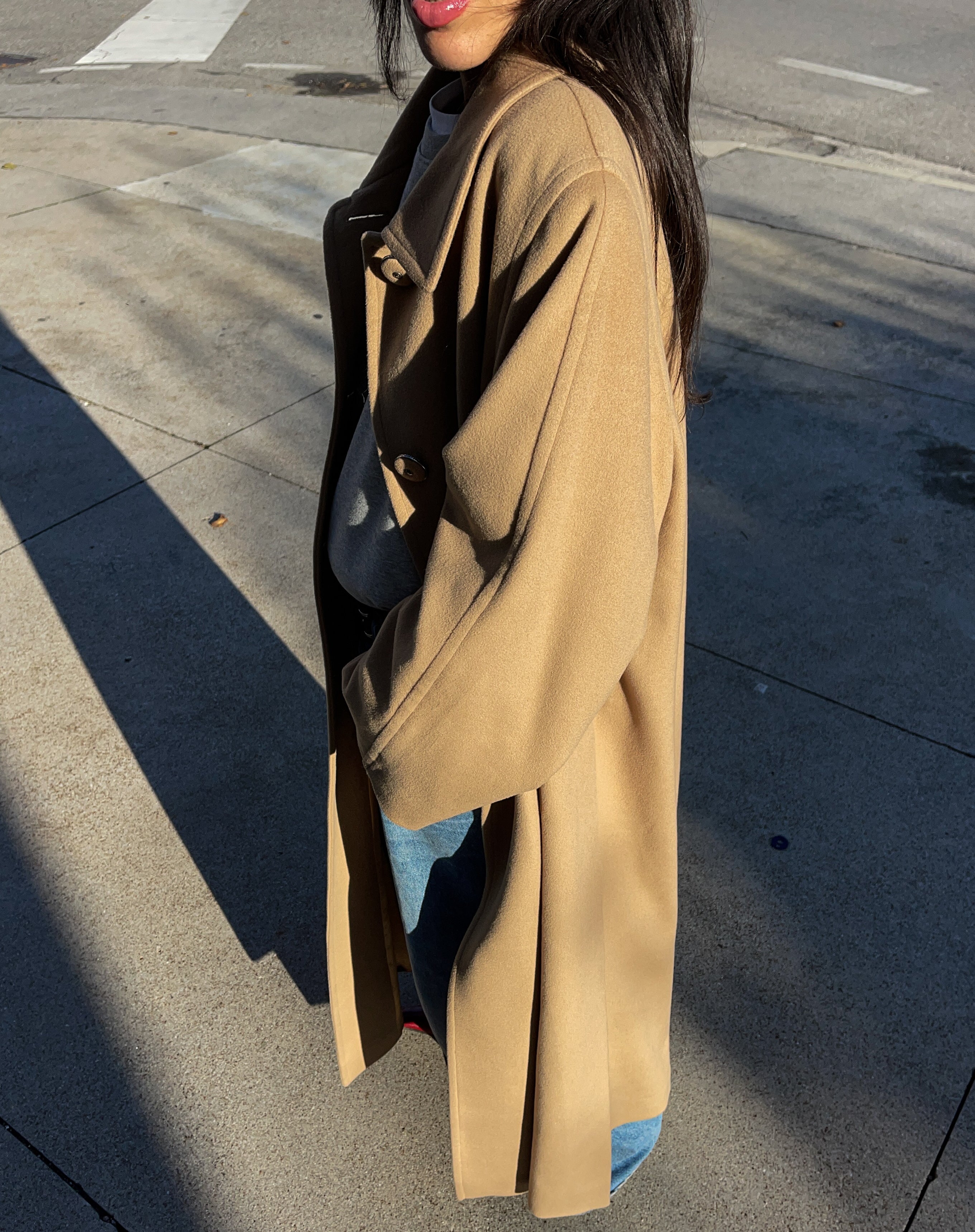 Long camel coat