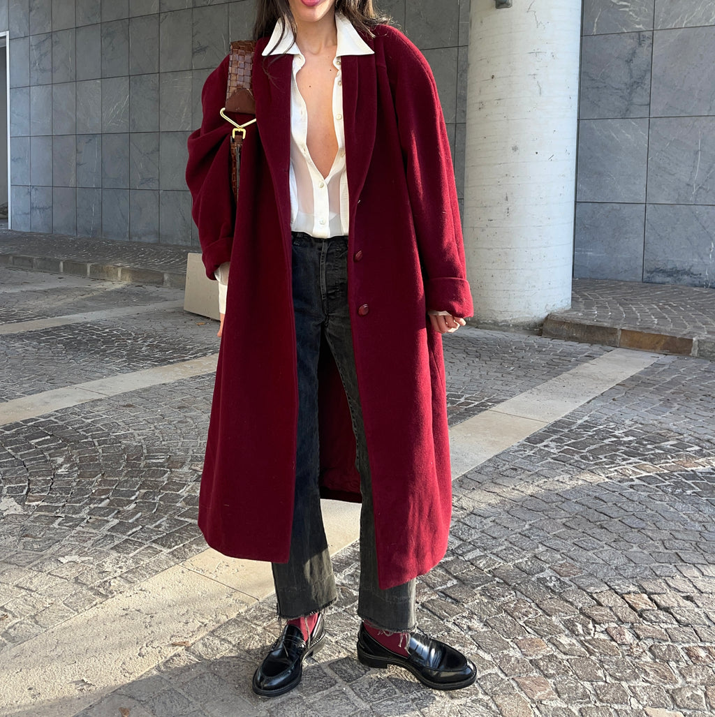 Burgundy coat