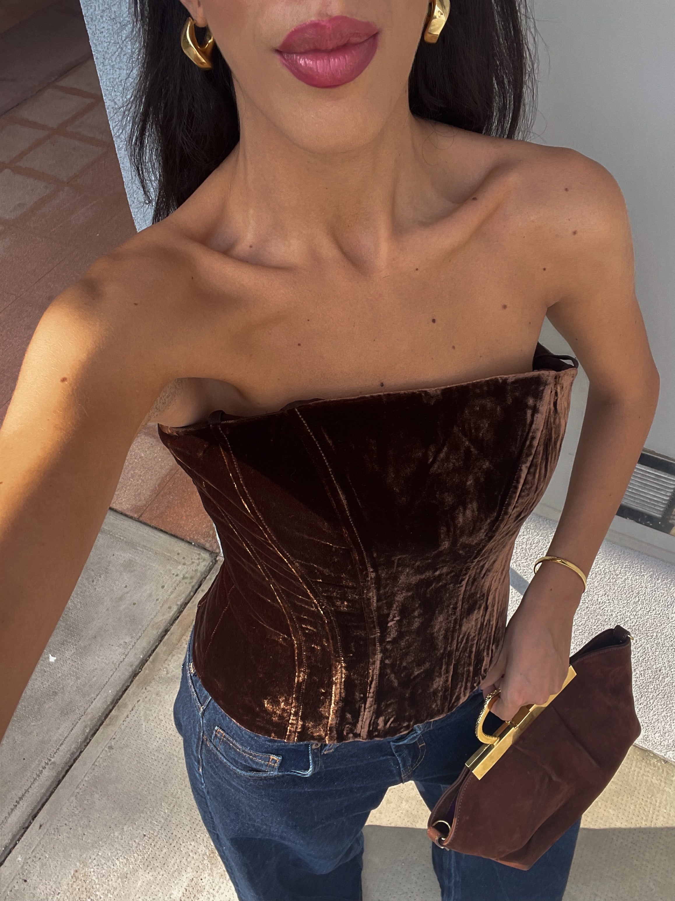 Luisa Spagnoli Velvet silk bustier