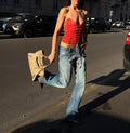 Real leather suede corset