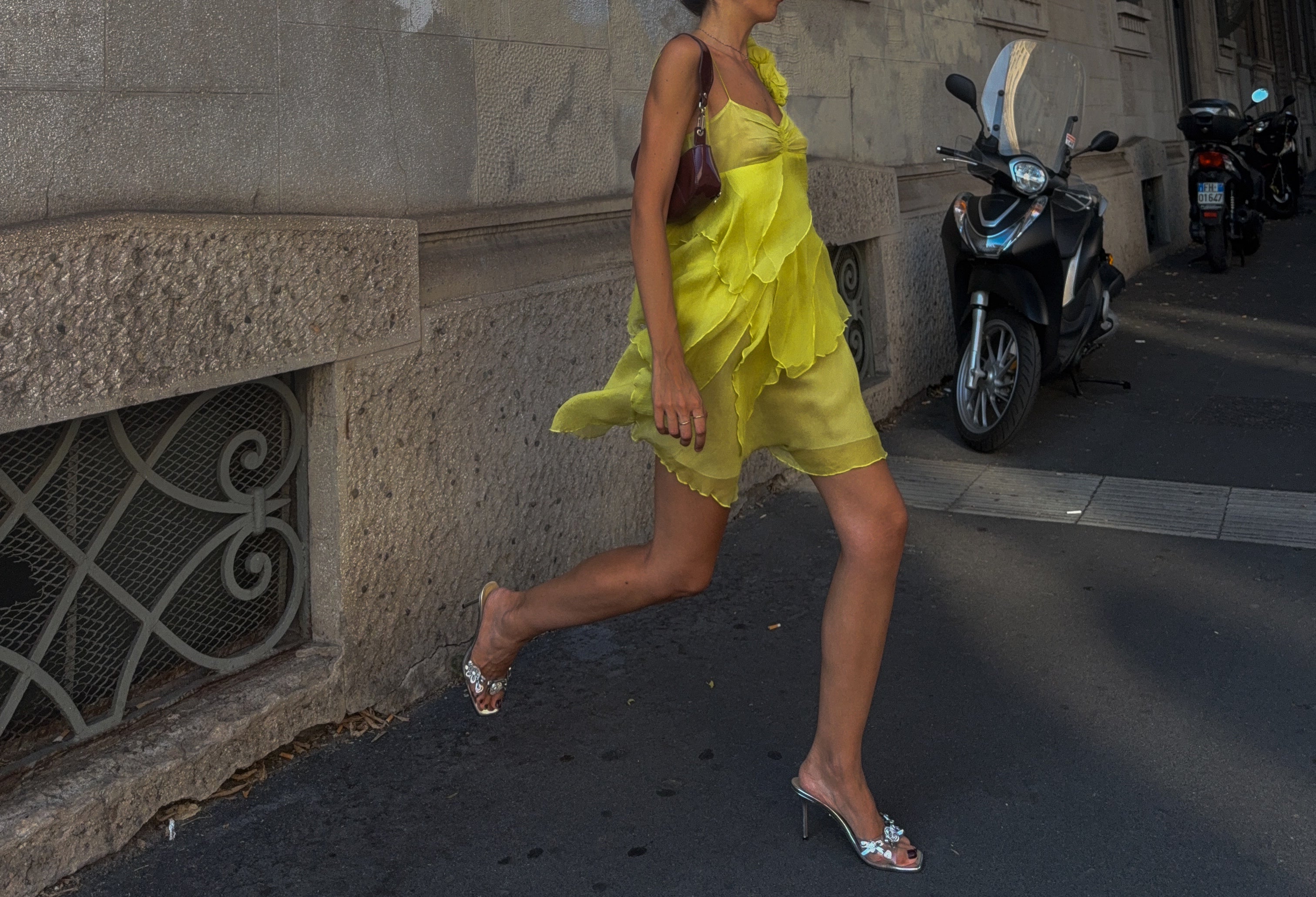 100% silk lime dress