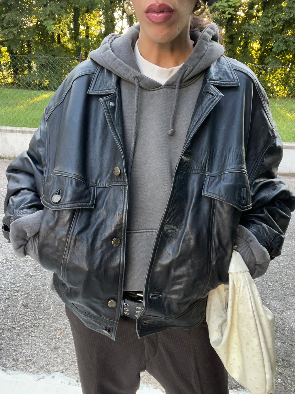 Leather spaccina jacket