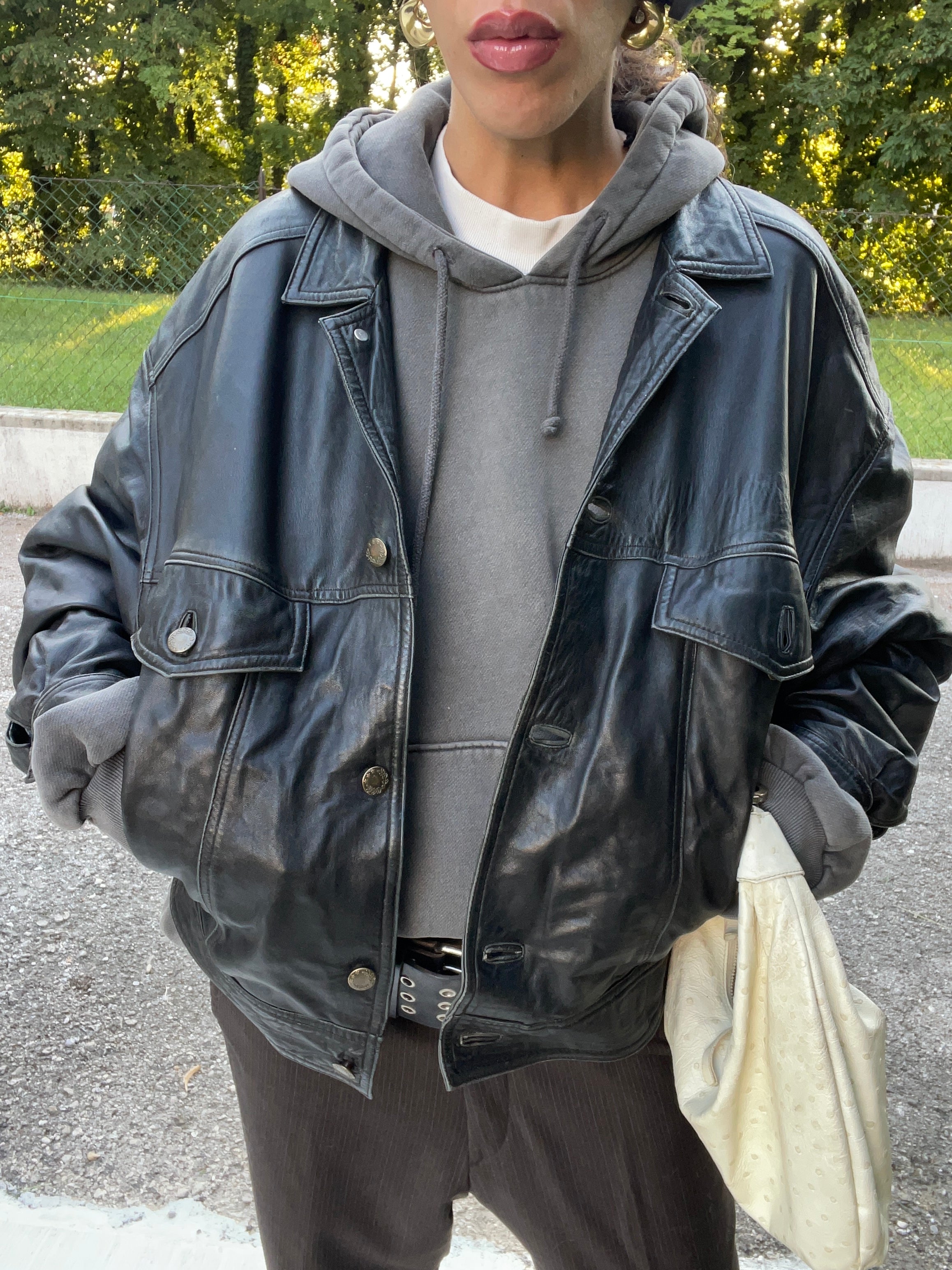 Leather spaccina jacket