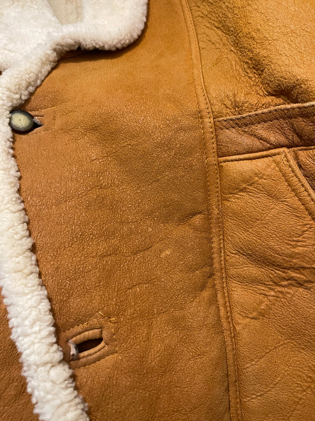 Vintage aviator shearling coat