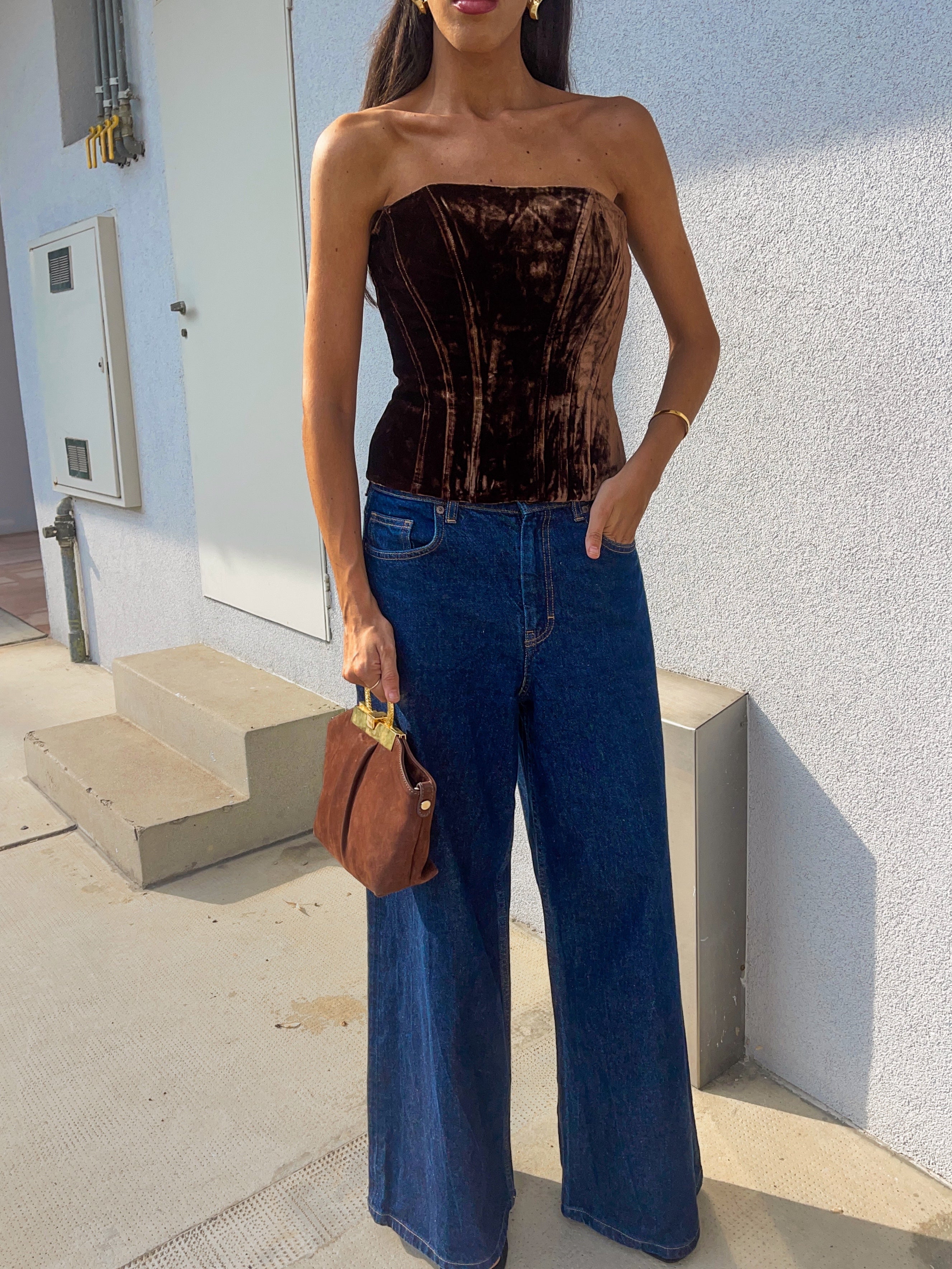 Luisa Spagnoli Velvet silk bustier