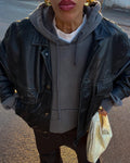 Leather spaccina jacket