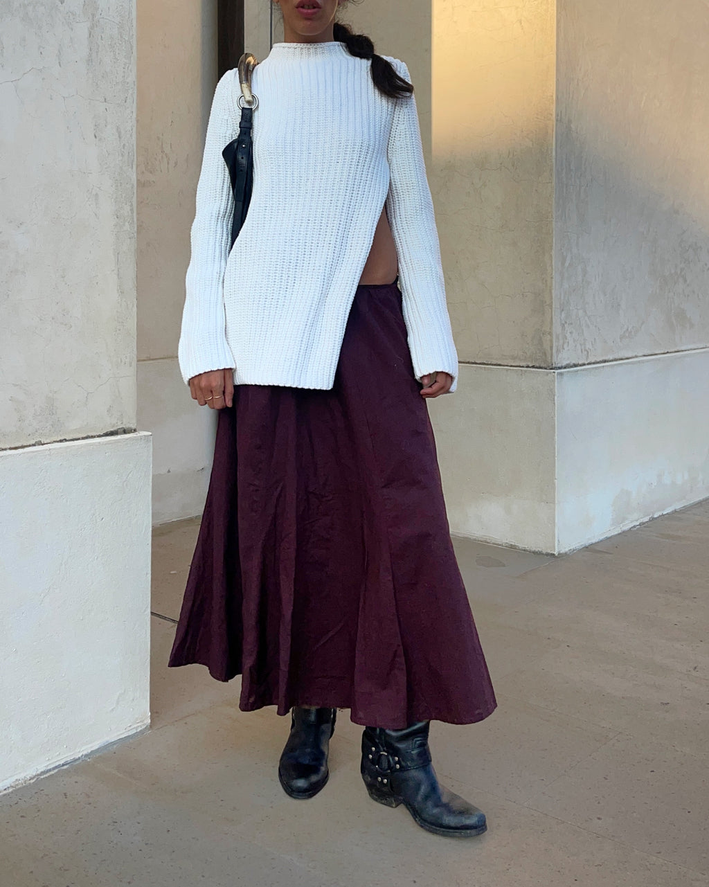 100 cotton brown skirt