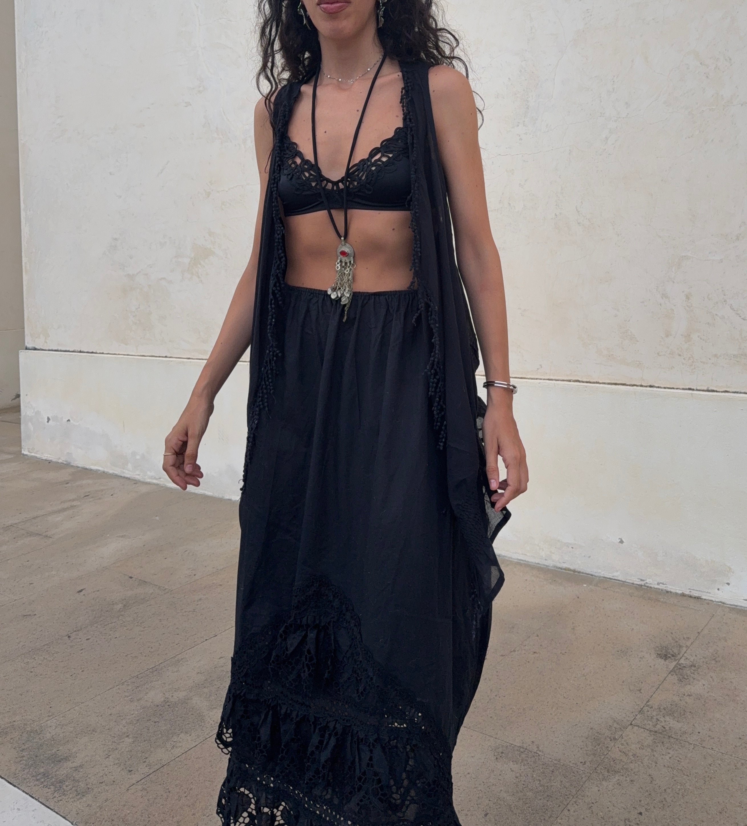Black cotton skirt