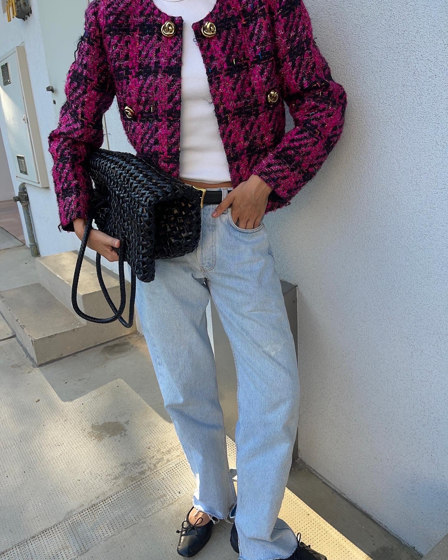 tweed fuchsia jacket
