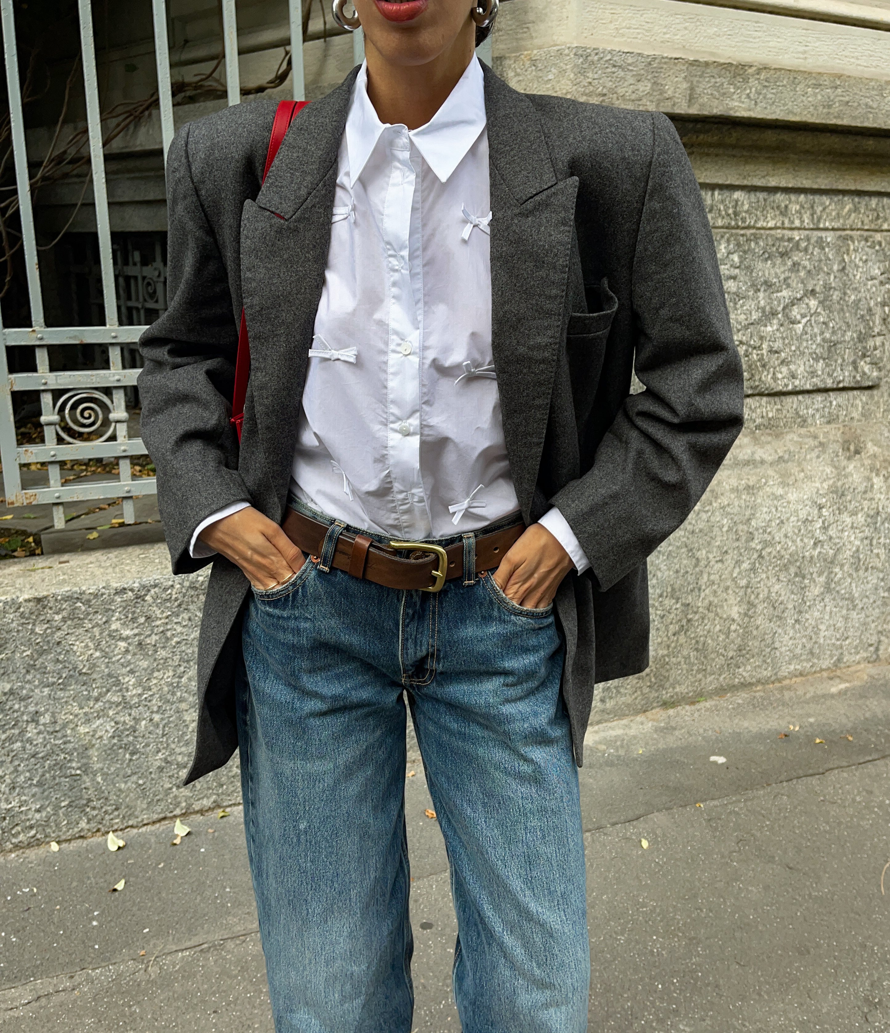 Grey wool blazer