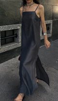 Linen maxi grey dress