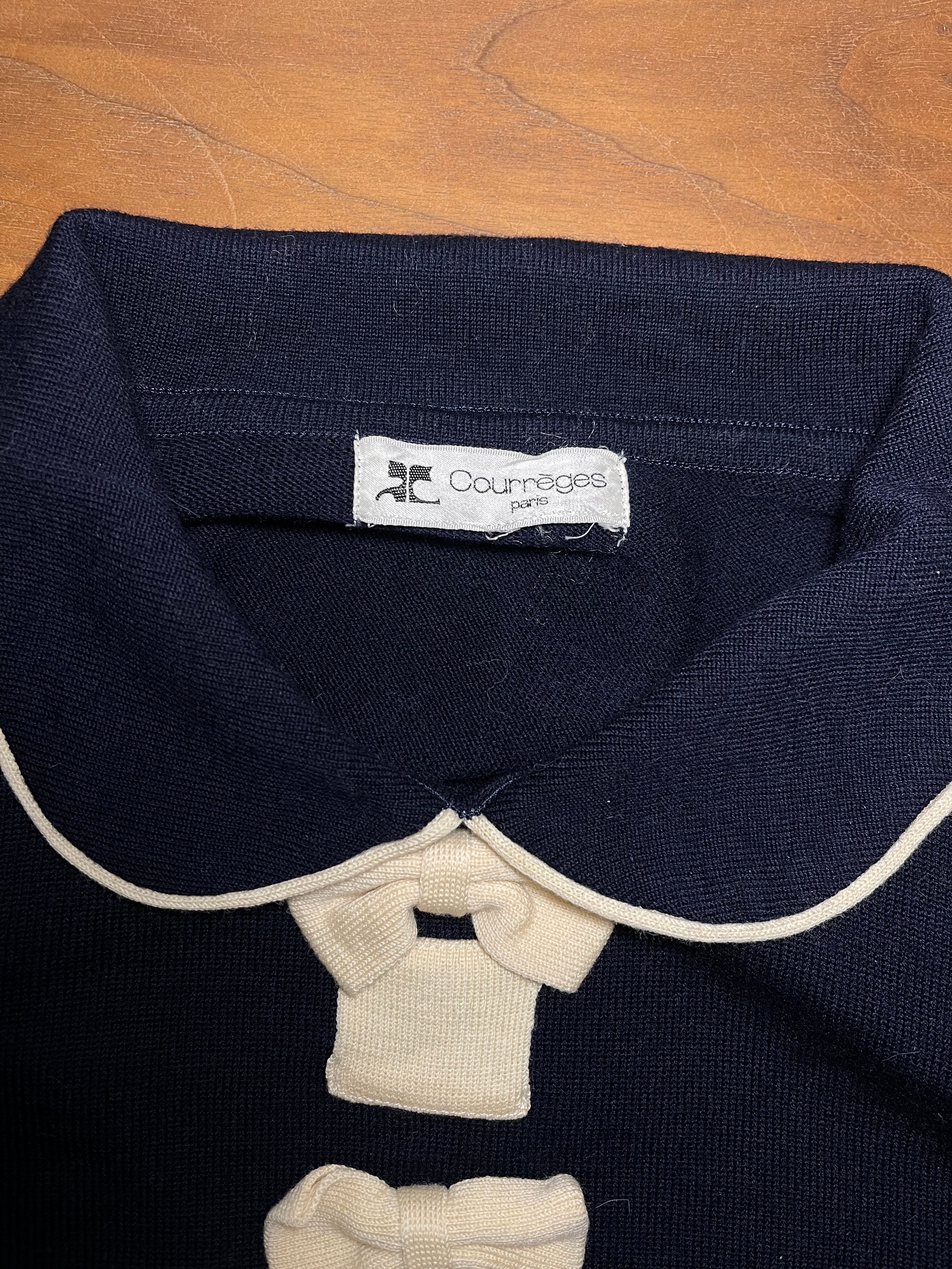 Courreges wool bow jumper