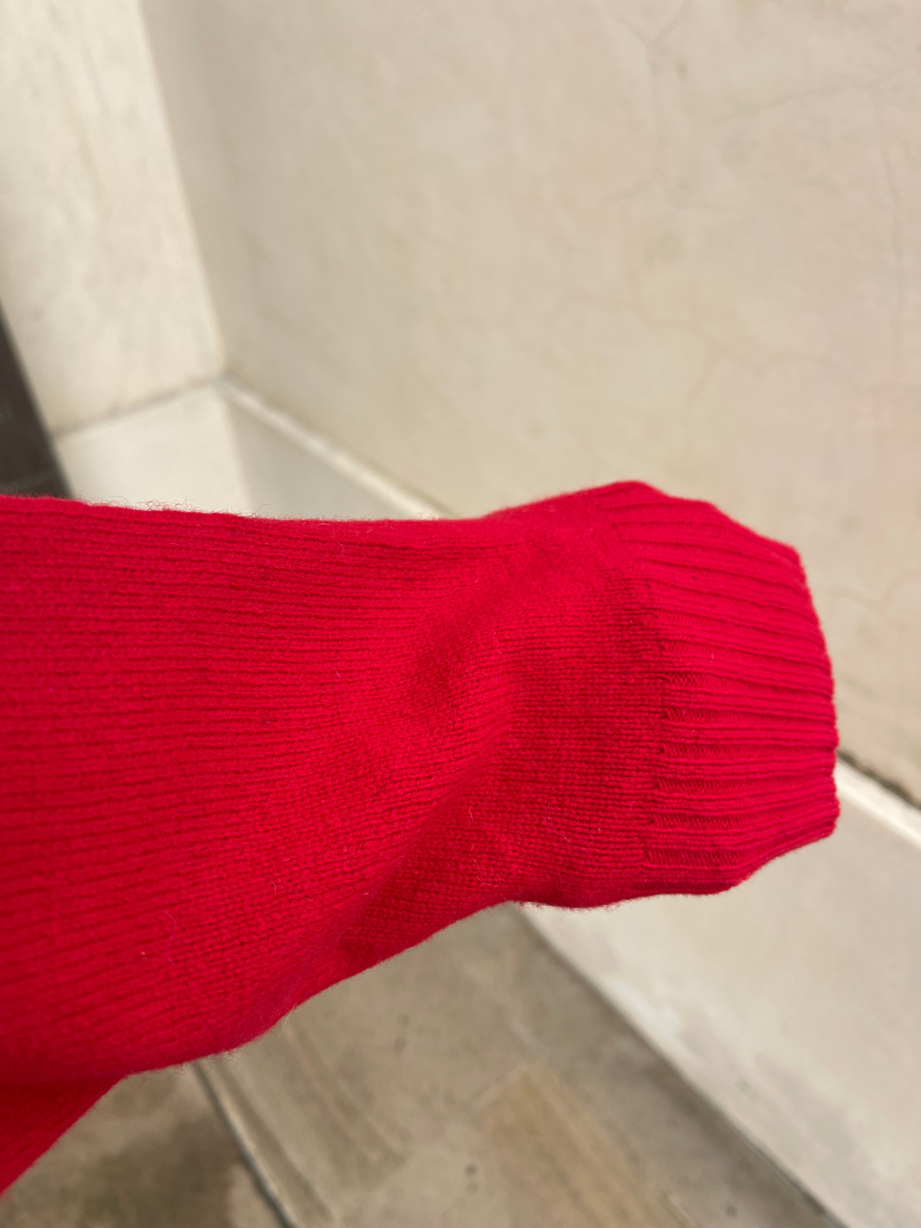 100 wool red jumper