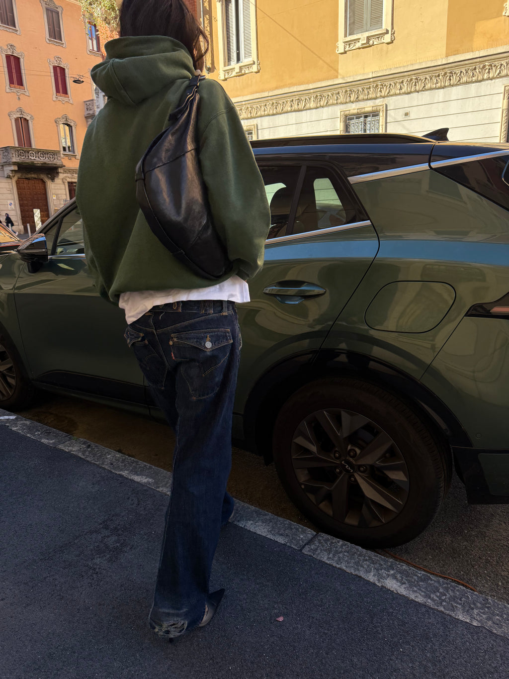 Vintage green hoodie