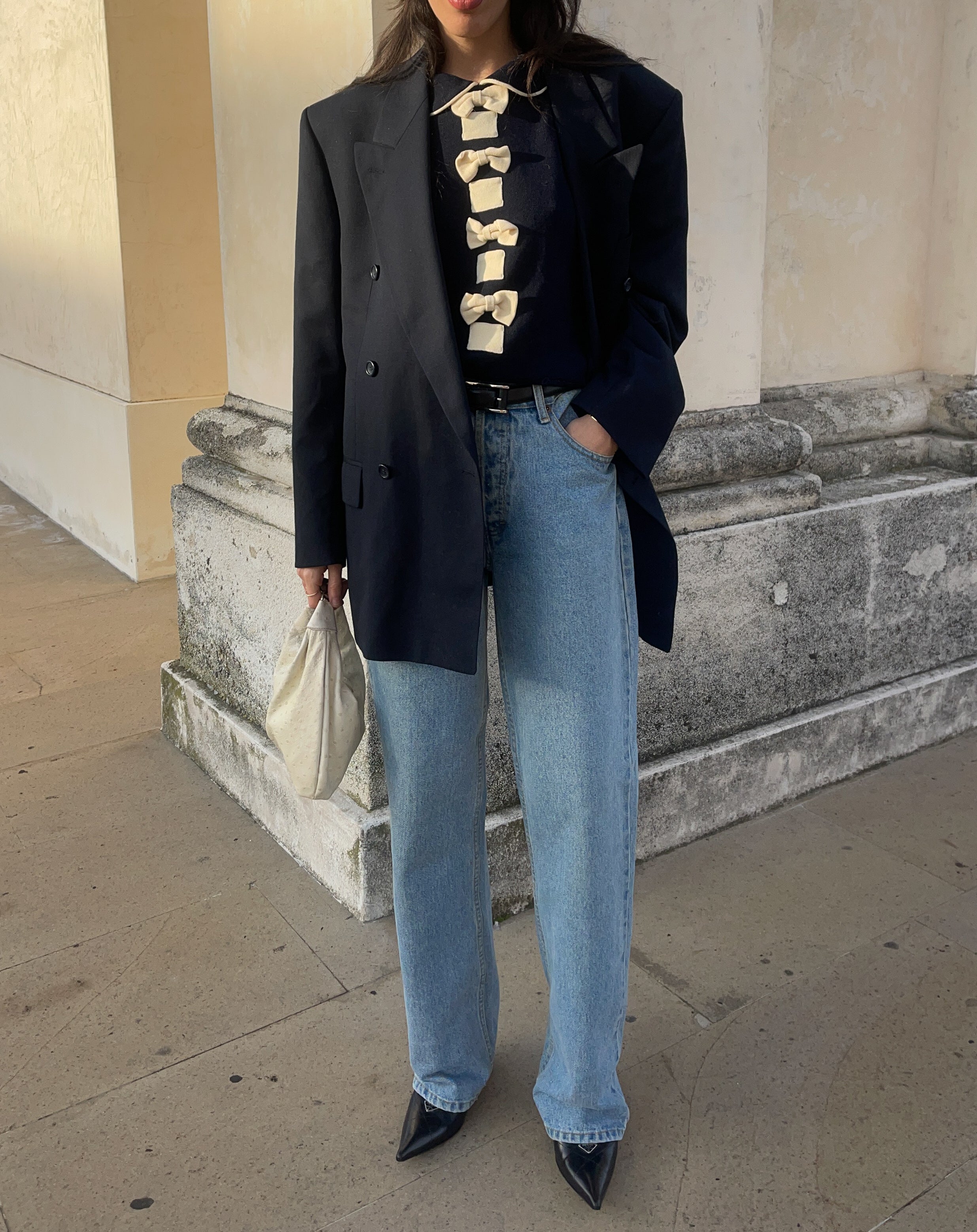 Courreges wool bow jumper