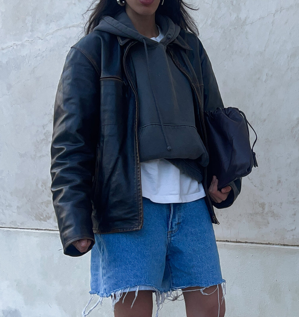Coated leather jacket*