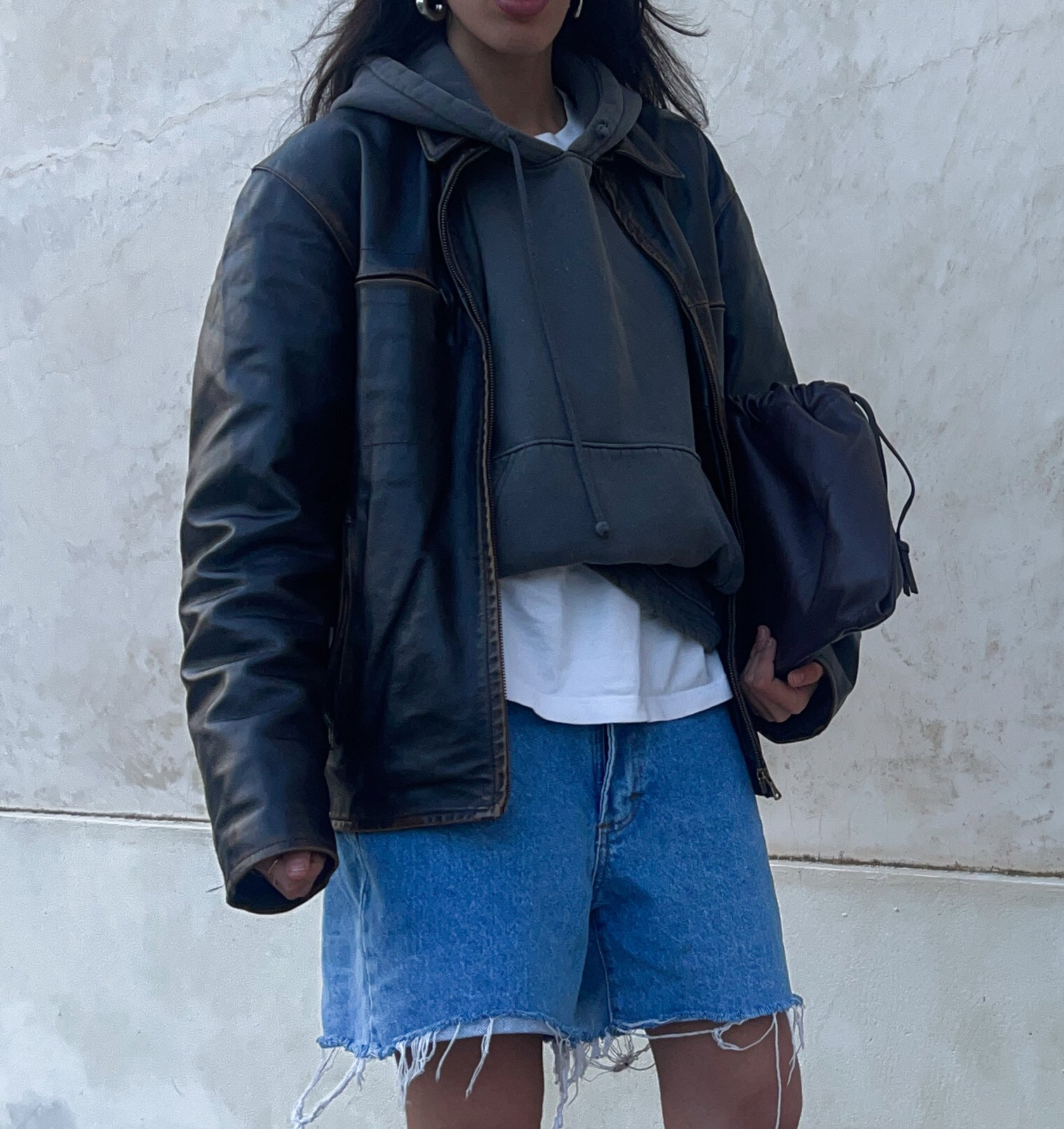 Coated leather jacket*