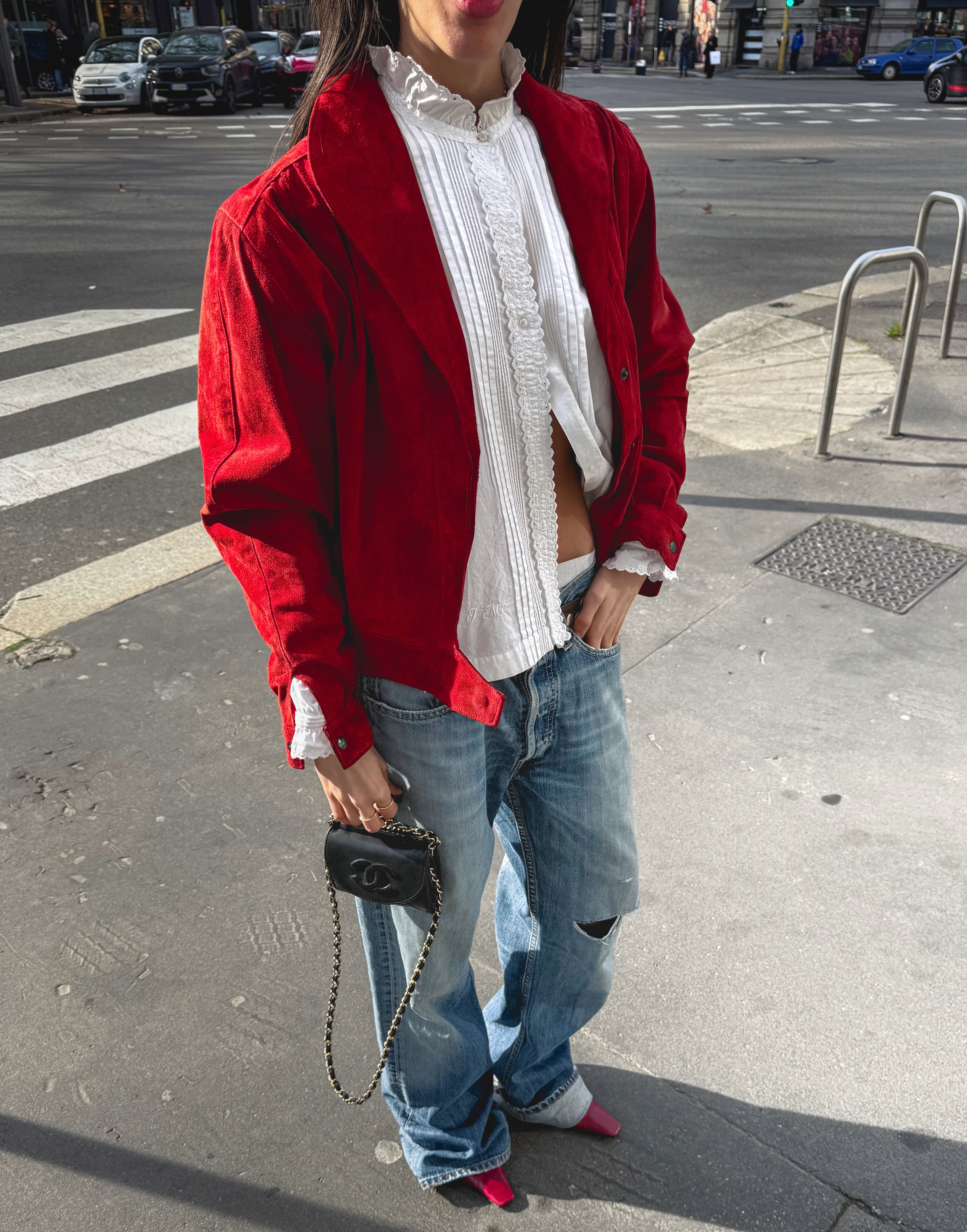 Suede red jacket
