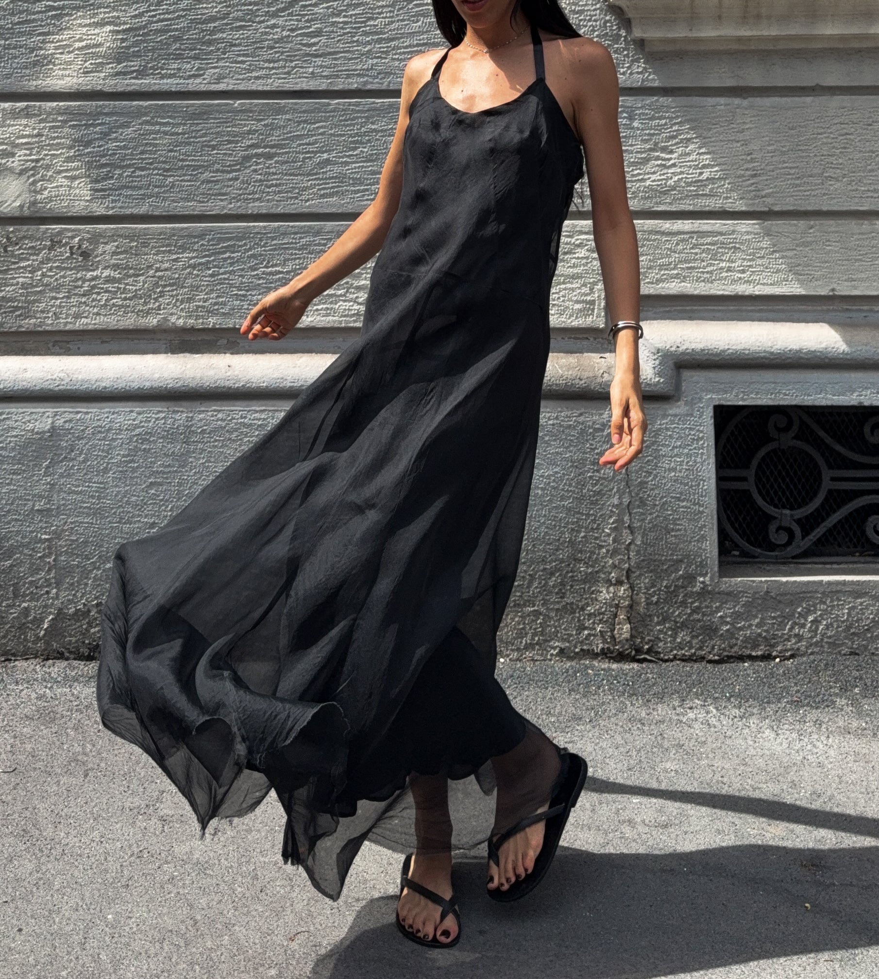 100 silk black dress