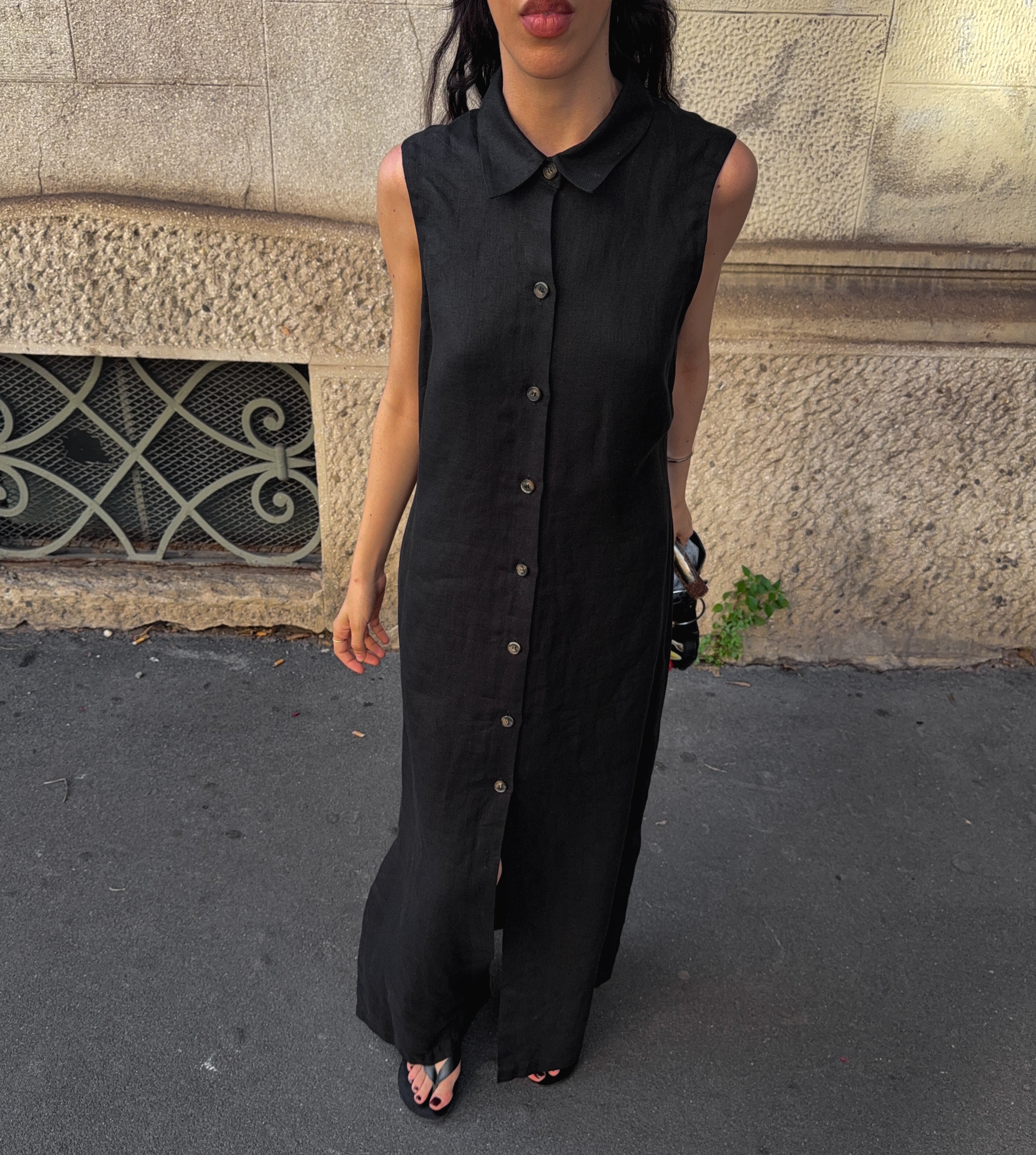 100 linen maxi dress / shirt