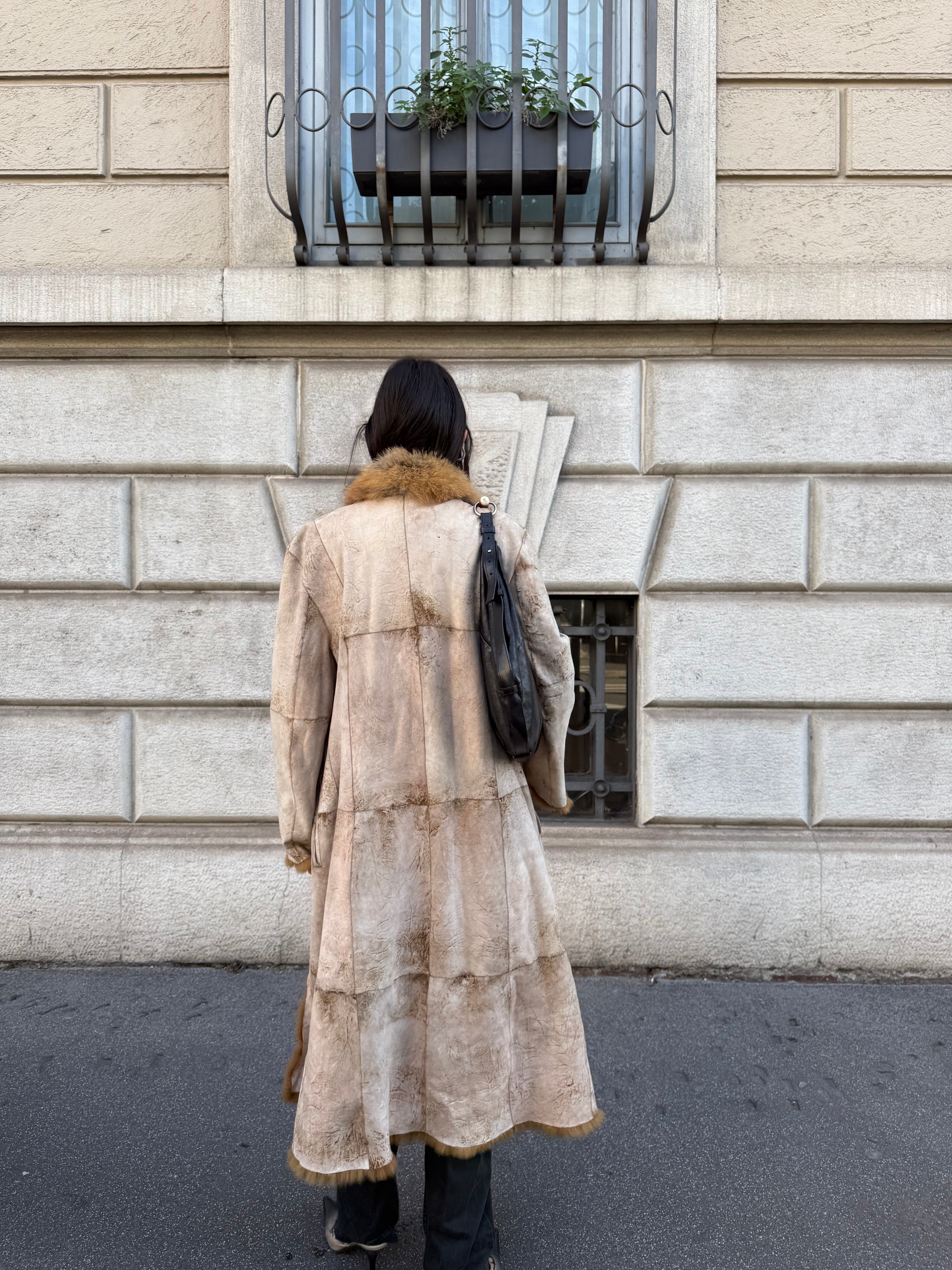 Reversible fur & leather coat