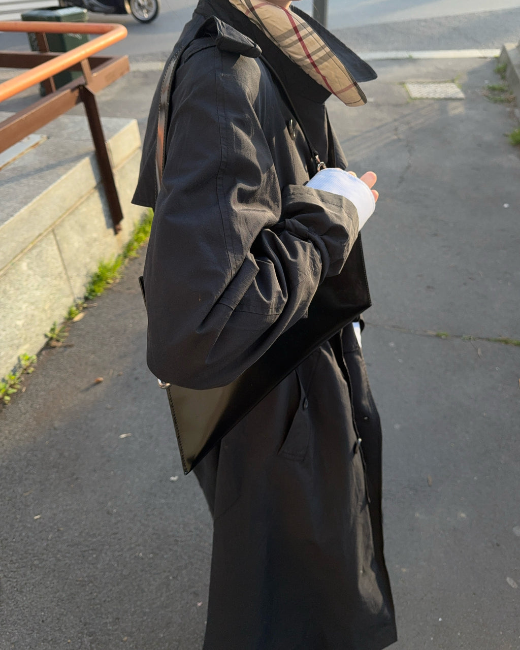 Blue long Trench coat